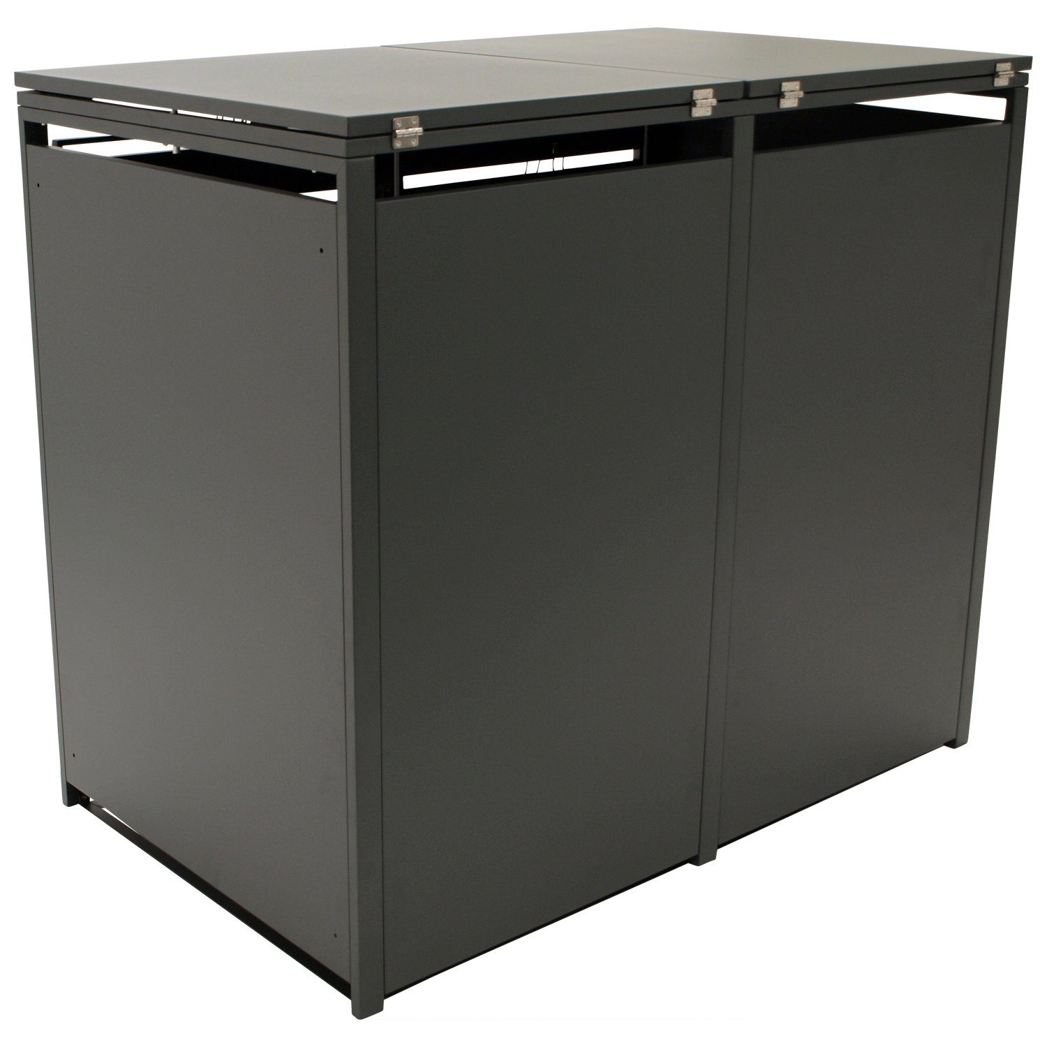 DEGAMO Mülltonnenbox KÖLN (1 St), Stahl grau, für 2 Tonnen 120 oder 240 Liter