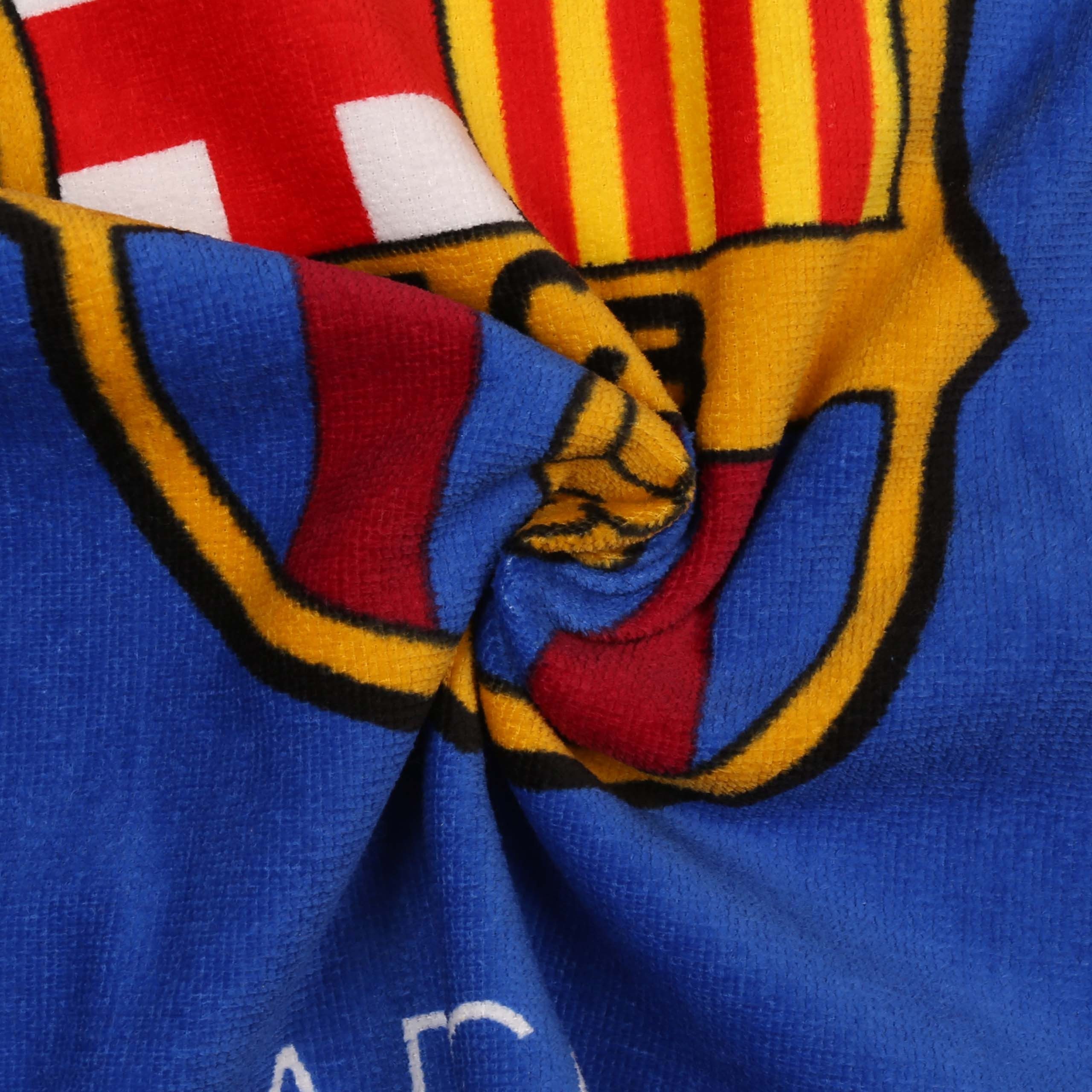 Sarcia.eu Kapuzenhandtuch FC Barcelona Kinder-Poncho 50x100 cm, 100% Baumwolle, mit Kapuze