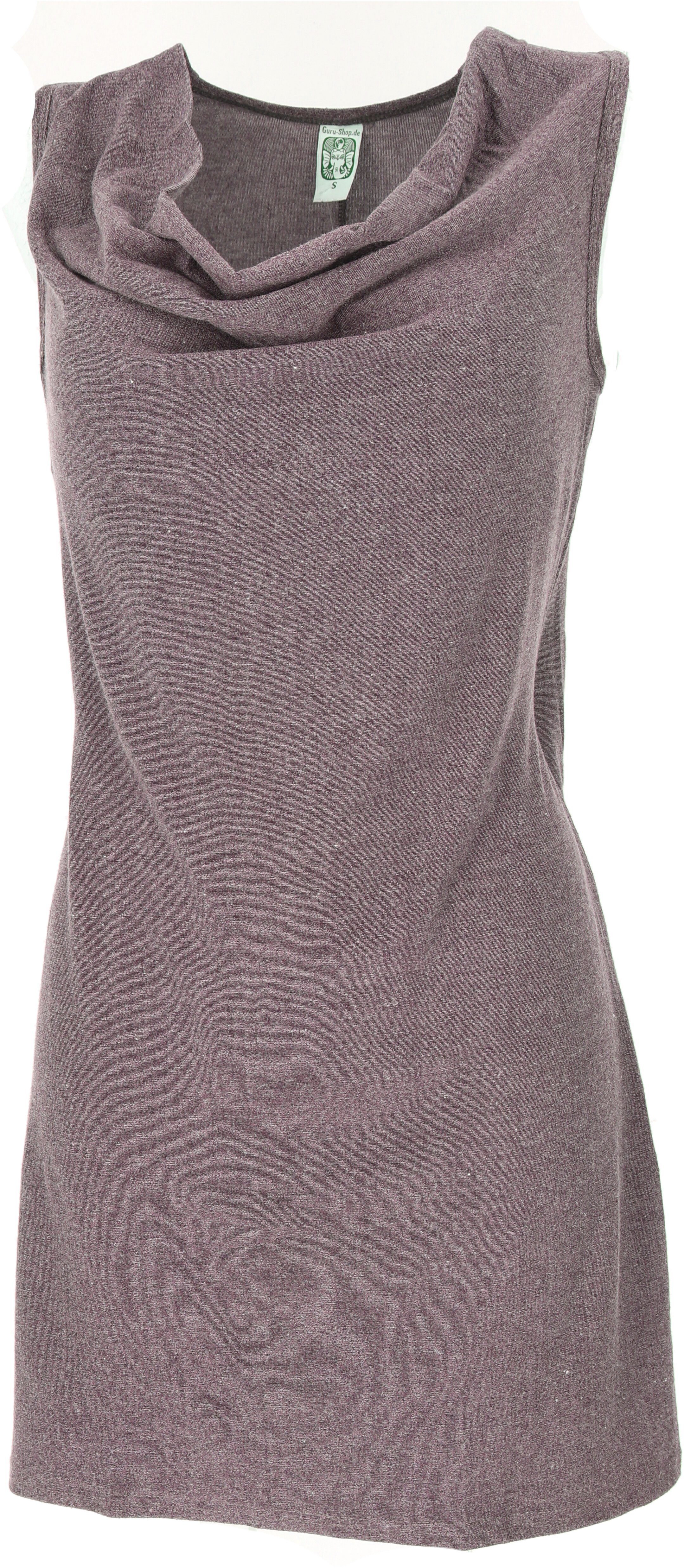 Guru-Shop Midikleid Minikleid mit Wasserfallausschnitt, bequemes.. alternative Bekleidung
