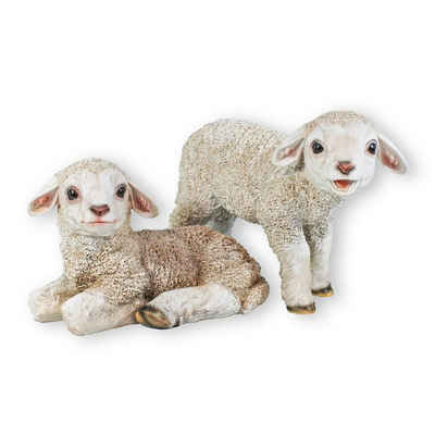 colourliving Dekofigur Gartenfigur Schaf Figur liegend und stehend (2 St., Bauernhoftiere), lebensecht wirkend, handbemalt, detailgetreu hergestellt