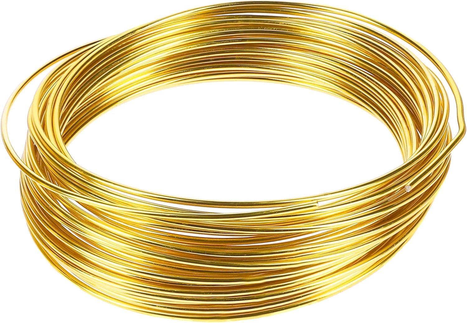 mumbi Basteldraht Basteldraht Aluminium Gold 10m, 2mm stark – Schmuck- & Dekodraht DIY
