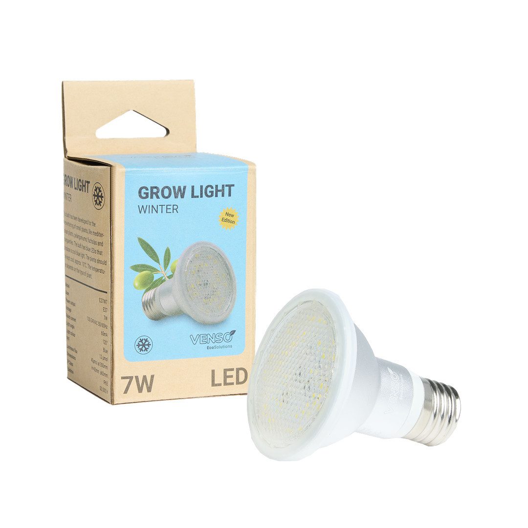 Venso EcoSolutions Pflanzenlampe Winter, Venso EcoSolutions GrowLight Winter E27 LED Pflanzenlampe 7W 120°, Ven
