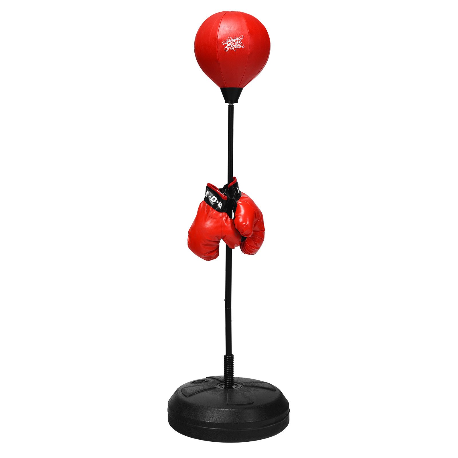 COSTWAY Punchingball Standboxball, 120-154cm höhenverstellbar, mit Handschuhe