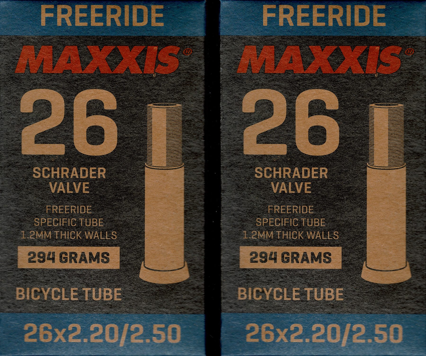 Maxxis Fahrradschlauch 2x Maxxis Freeride Schlauch 26 x 2.20 / 2.50 AV Autoventil 36 mm, (2-St)