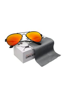 ActiveSol SUNGLASSES Sonnenbrille Pilotenbrille für Kinder, 6 - 10 Jahre, Flieger-Brille (inklusive Brillenputztuch und Schiebeschachtel) Metall Bügel mit Memory Metall im Nasenbügel