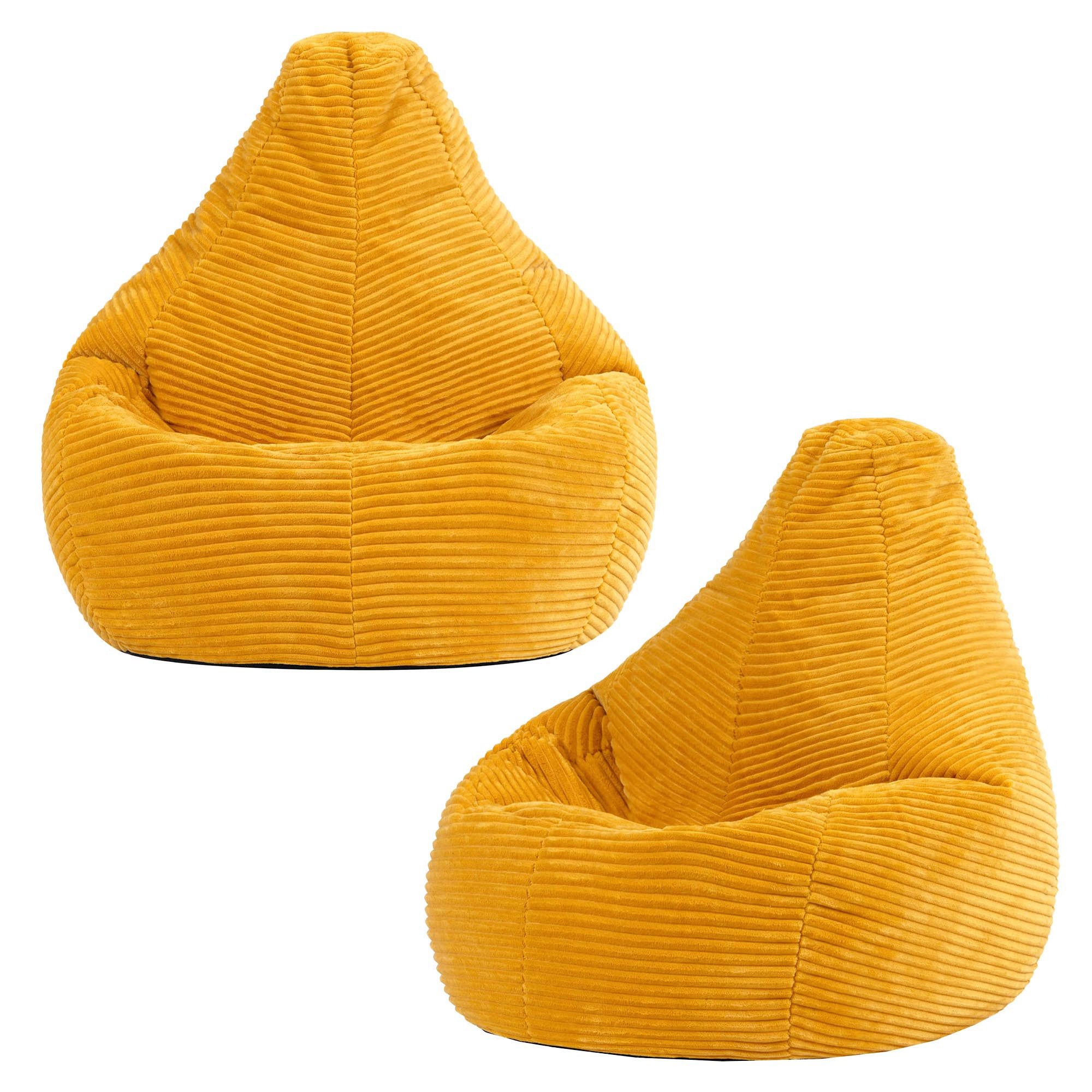 icon Sitzsack 2er Set Kinder Sessel aus Cord Flauschig „Dalton", 69x59x65cm, Made in Germany, für Kinderzimmer, mit Füllung
