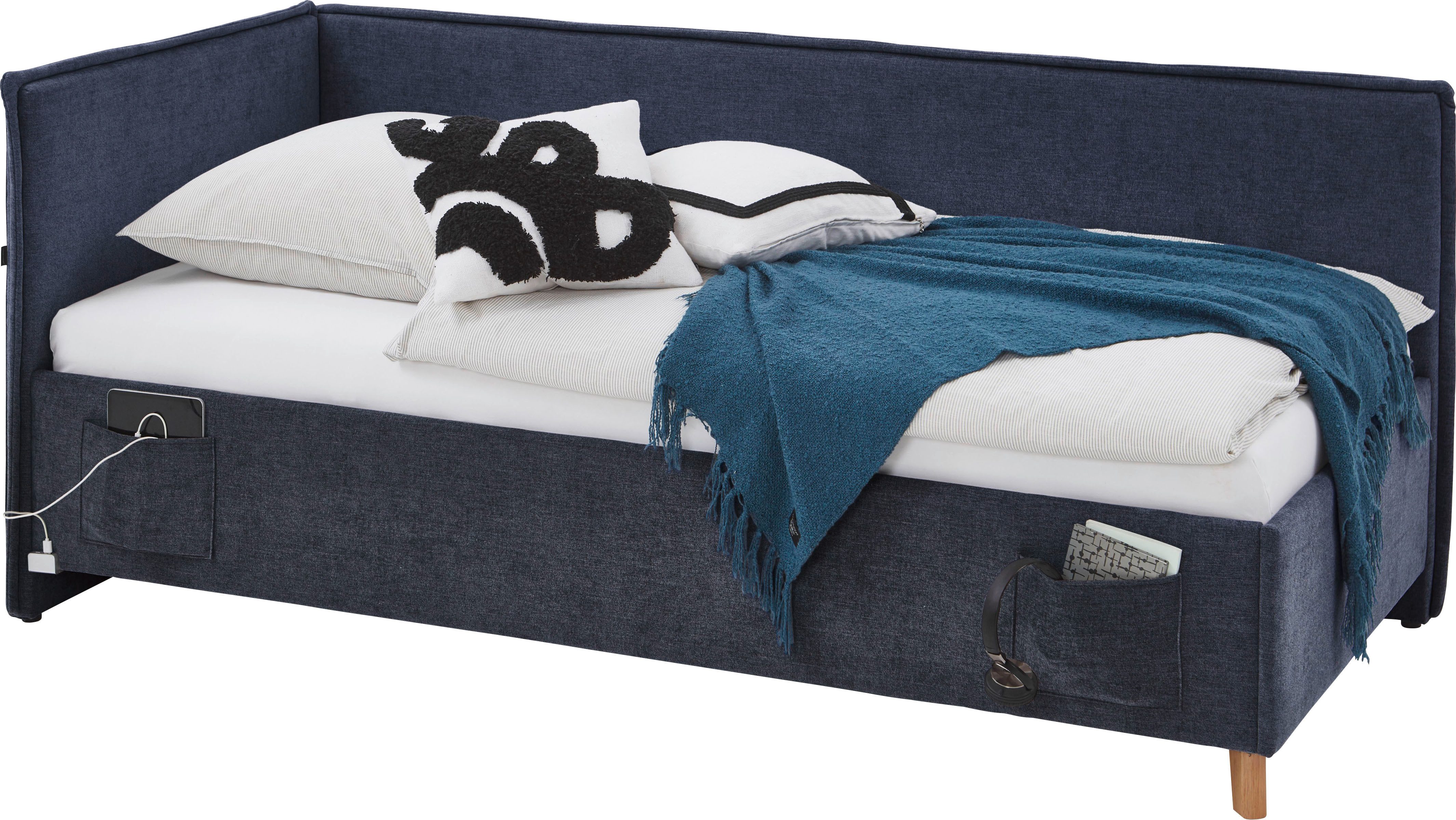 meise.möbel Kinderbett FUN II, Polsterbett wahlweise mit Bettkasten, Jugendbett inkl. USB-Anschluss