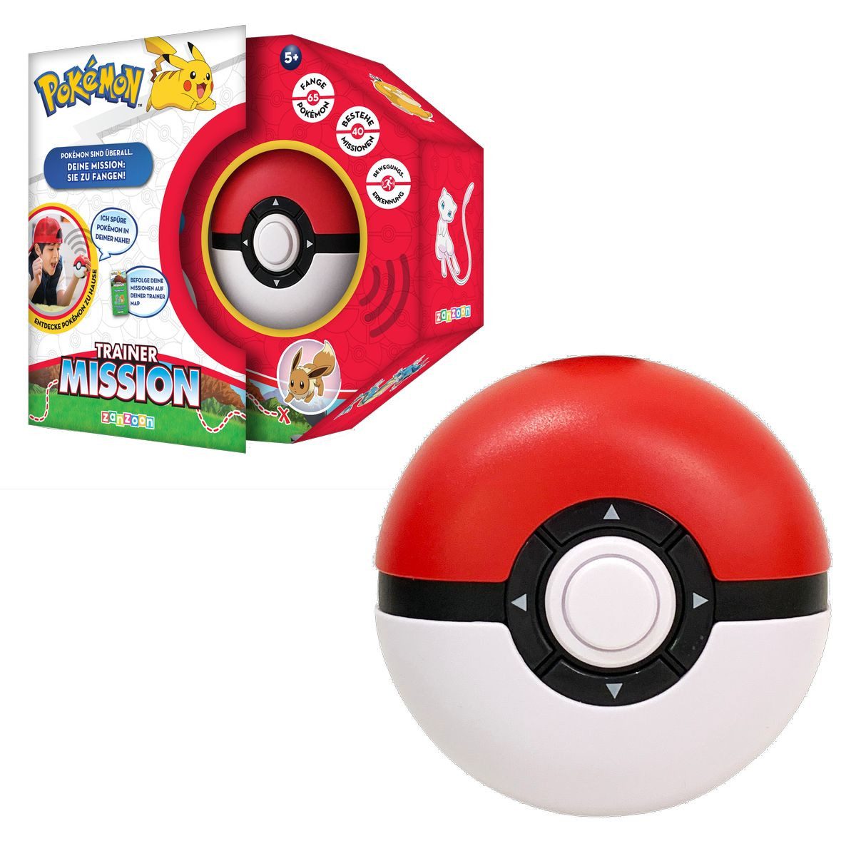 BOTI Sammelfigur Pokémon Pokéball Trainer Mission weiß/rot Kartonetui