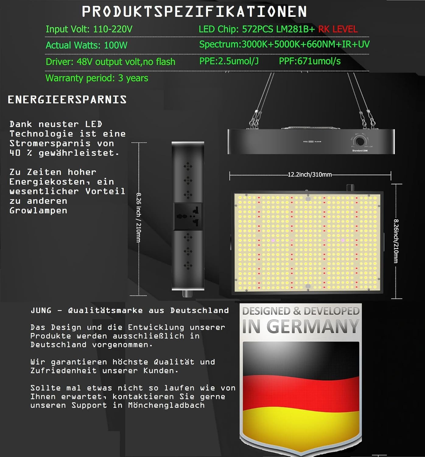 JUNG Gewächshaus Growbox Komplettset 60...