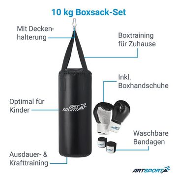 ArtSport Boxsack Boxsack, inkl. hochwertige Boxhandschuhe, pflegeleicht, mit Deckenhalterung
