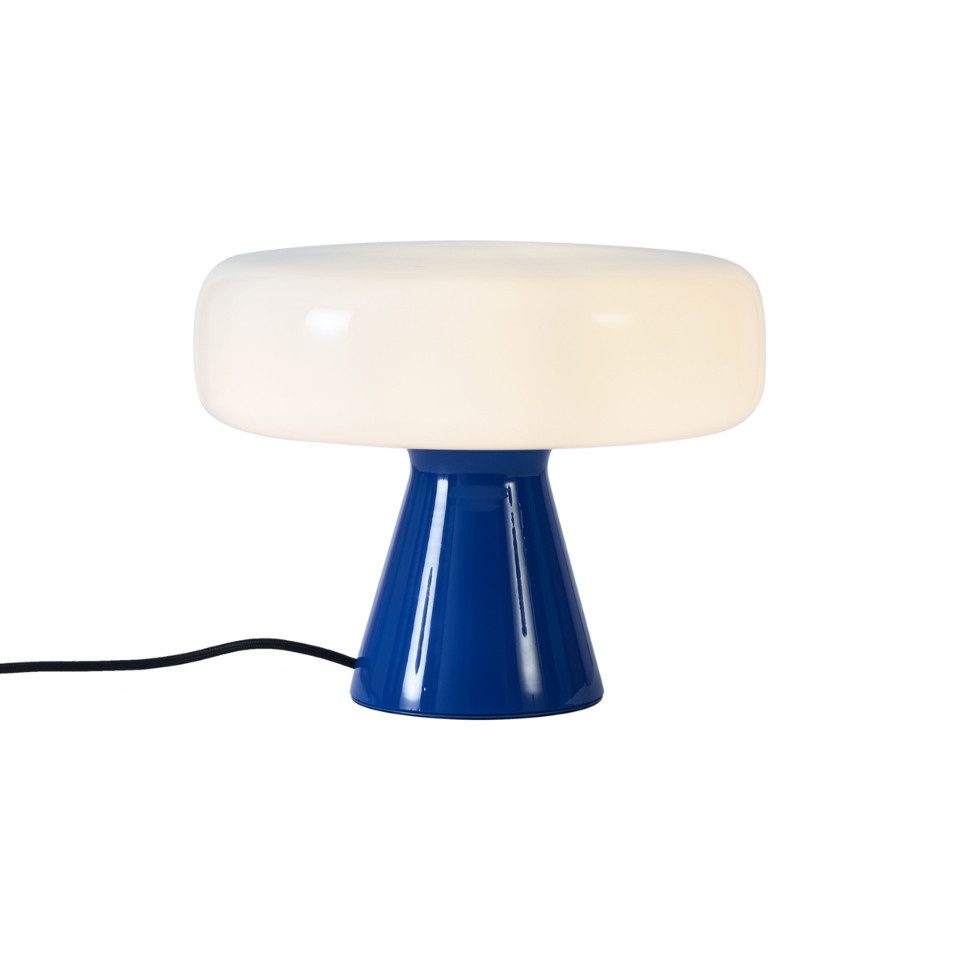 Qazqa Tischleuchte Knop, ohne Leuchtmittel, Warmweiß, QAZQA Tisch­leuchte, e14, Blau, Glas, Retro