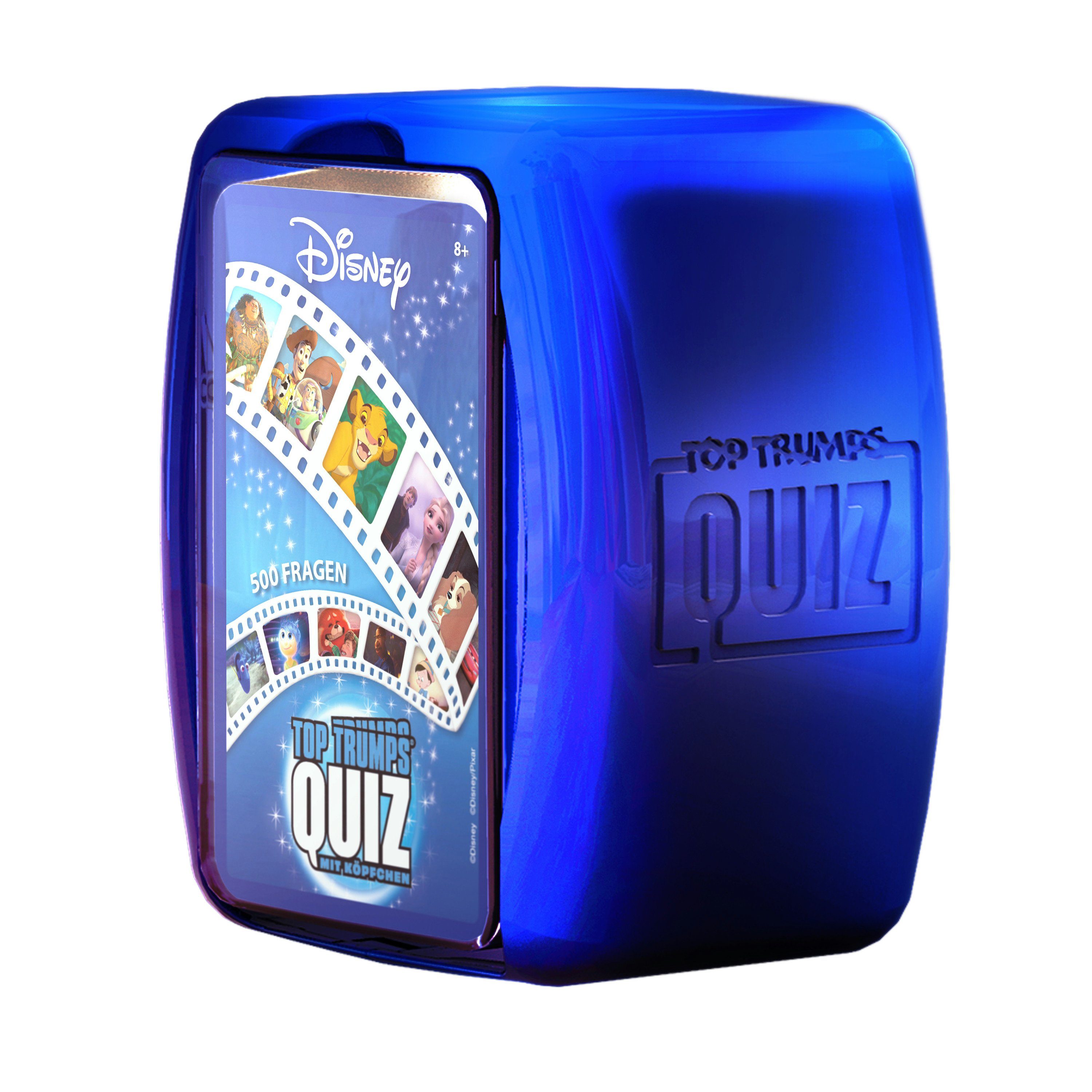 Winning Moves Spiel Top Trumps Quiz - Disney (Neuauflage im Metallic Case), Kartenspiel, mit 500 Fragen