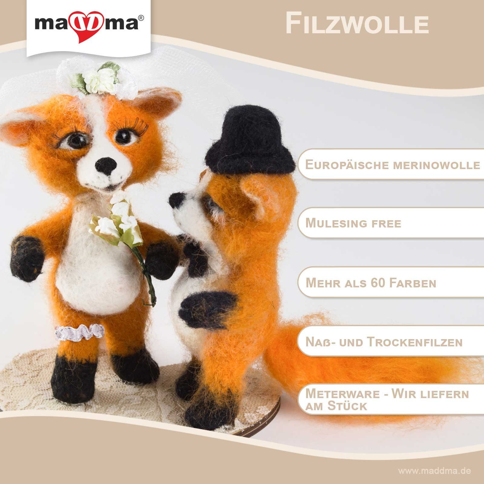 maDDma 1m Filzwolle Märchenwolle Meterware Bastelgarn, 032 pistaziengrün – Bild 4 von 5