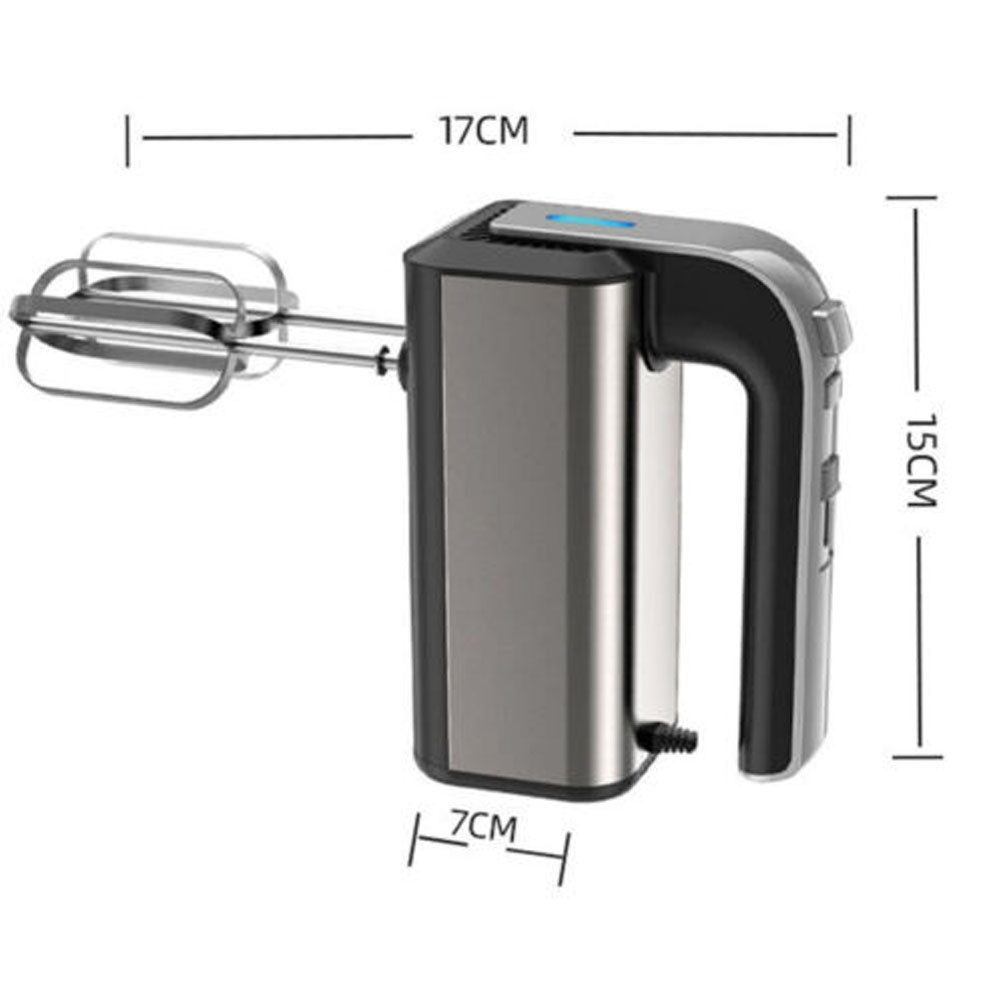 XERSEK Handmixer 800W Handrührgerät Handrührer mit 5 Geschwindigkeiten, 800,00 W, 2 Turbobesen, 2 Edelstahl-Knethaken Pürierstab, Mixbecher