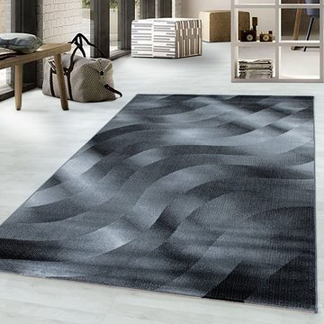 Teppich Kurzflor Wohnzimmer Schlafzimmer Abstraktes Wellen Design, Stilvoll Günstig, Rechteck, Höhe: 9 mm