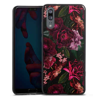 DeinDesign Handyhülle »Rose Blumen Blume Dark Red and Pink Flowers«, Huawei P20 Silikon Hülle Bumper Case Handy Schutzhülle