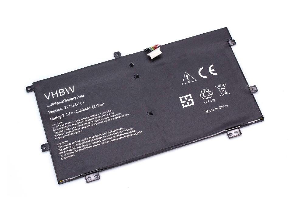 vhbw kompatibel mit HP Slatebook x2 10-H010NR, x2, TPN-Q127 Laptop-Akku Li-Polymer 2830 mAh (7,4 V)