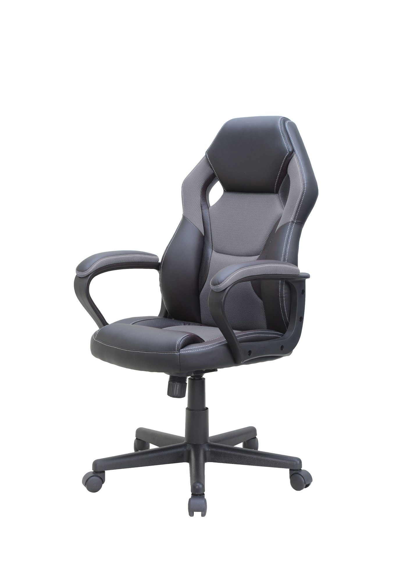 möbelando 60x65 in Chair MATTEO schwarz/grau cm), Gaming (BxT:
