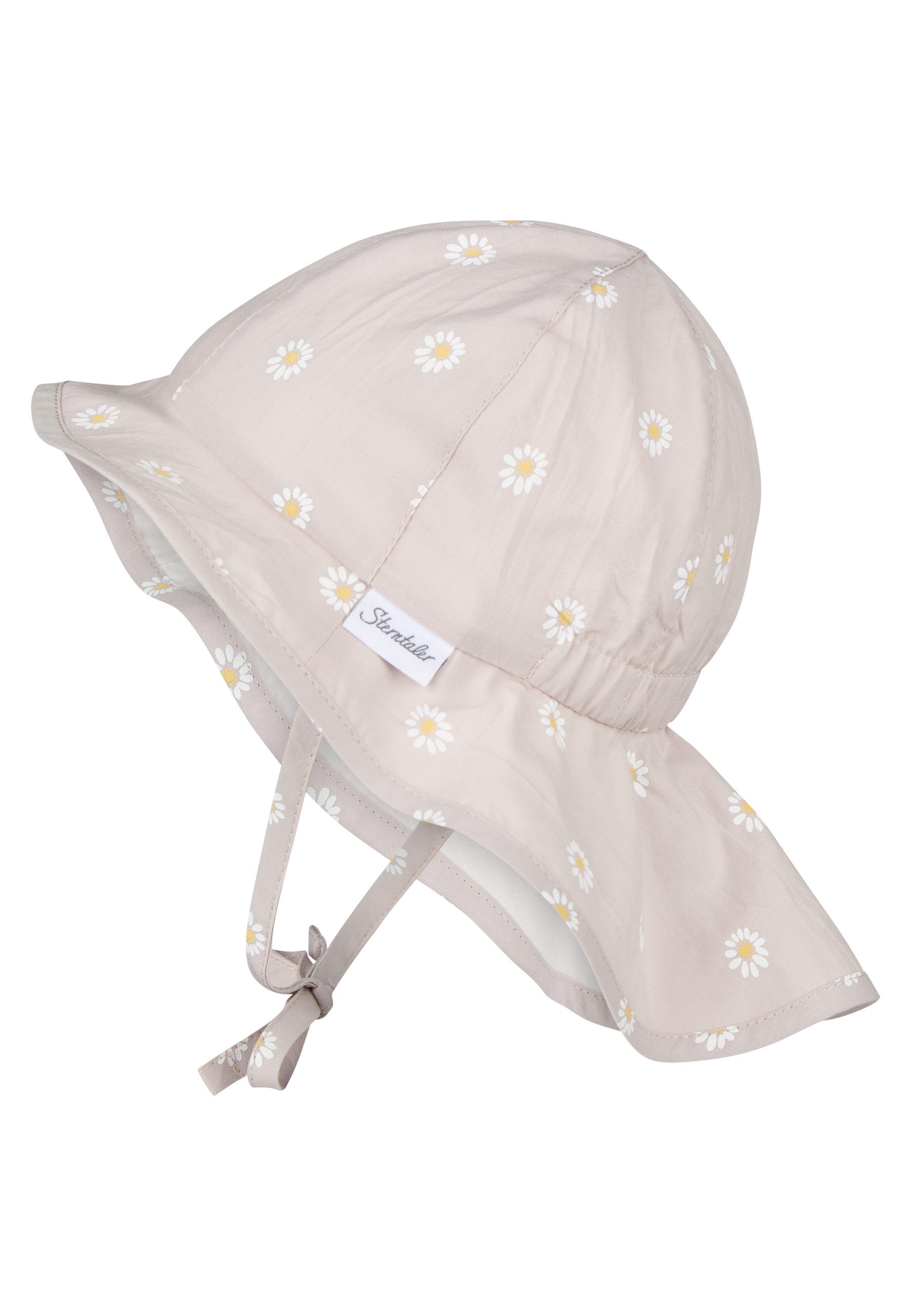 Sterntaler® Sonnenhut Sonnenhut Gänseblümchen (1-St) Sonnenhut mit Gänseblümchen, Gummi, Bindeband & Nackenschutz