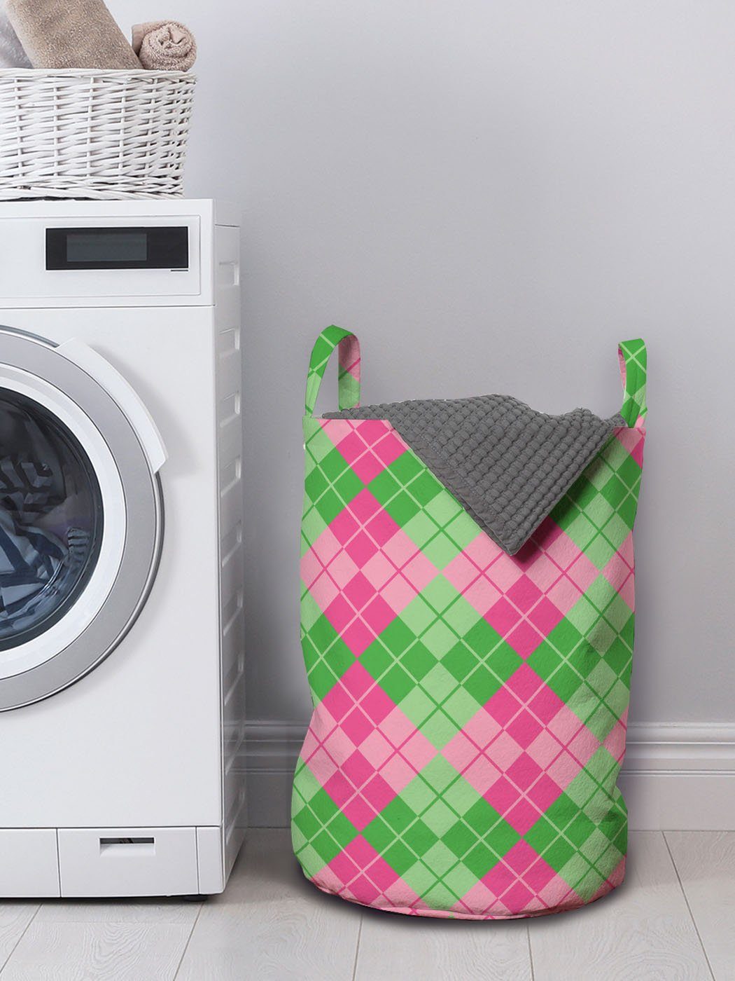 Kordelzugverschluss Inspired Griffen mit Abakuhaus Elements Argyle Wäschesäckchen Waschsalons, Abstrakt für Wäschekorb