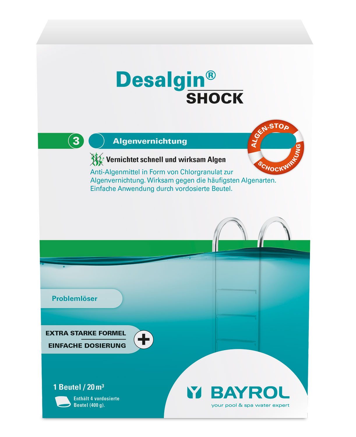 Poolpflege Bayrol Desalgin® SHOCK 1,6KG Anti-Algenmittel in Form von Granulat