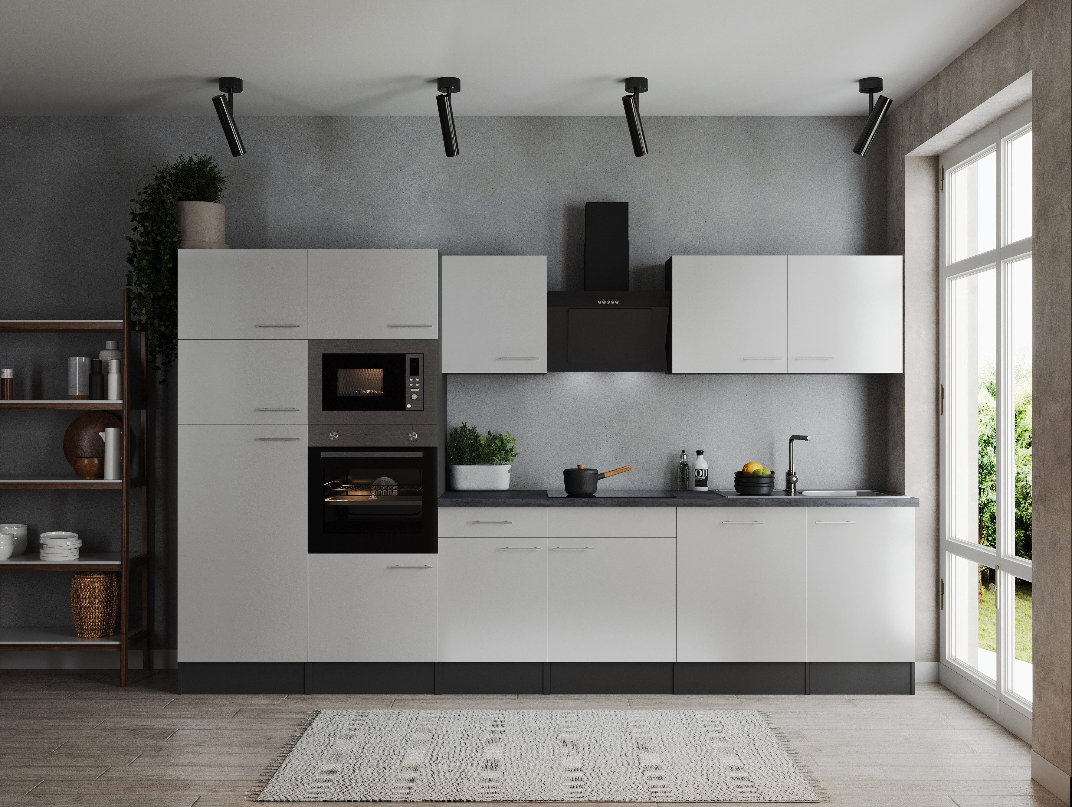 RESPEKTA Küchenzeile Oliver, Breite 340 cm, 90 cm Arbeitshöhe, in exklusiver Konfiguration für OTTO