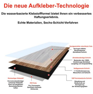 RHP Vinylboden RHP Grau Selbstklebender Vinylboden: Langlebiges PVC mit Holzmaserung