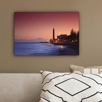 OneMillionCanvasses® Leinwandbild Der Leuchtturm von Maspalomas auf Gran Canaria, (1 St), Wandbild Leinwandbilder, Aufhängefertig, Wanddeko, 30x20 cm