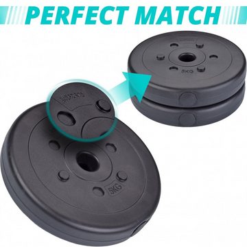 ScSPORTS® Hantelscheiben Set 25 kg Ø 30mm Kunststoff Gewichtsscheiben Gewichte, (10002546-tlg)