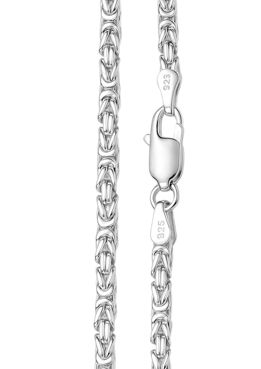 S&T Design Silberkette Königskette 925 Silber 55 cm – Echt-Silber Halskette mit Karabiner (Einzelartikel, Einzelkette), Massive Königskette aus 925er Silber, glänzend & nickelfrei