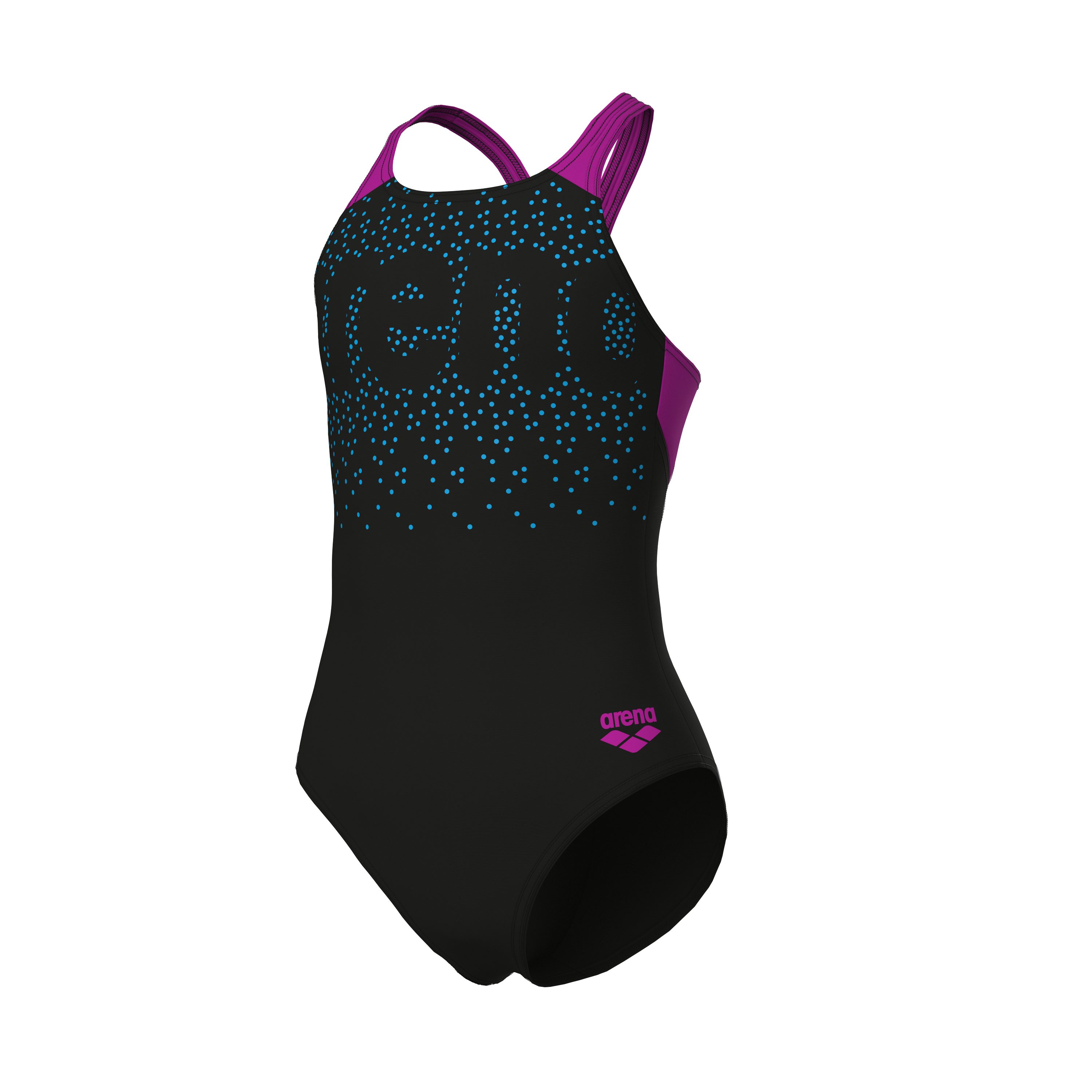 Arena Badeanzug G ARENA PAINTERLY SWIMSUIT V BACK mit UV-Schutz UPF50+, aus MaxFit Eco Material, in Stretchmaterial