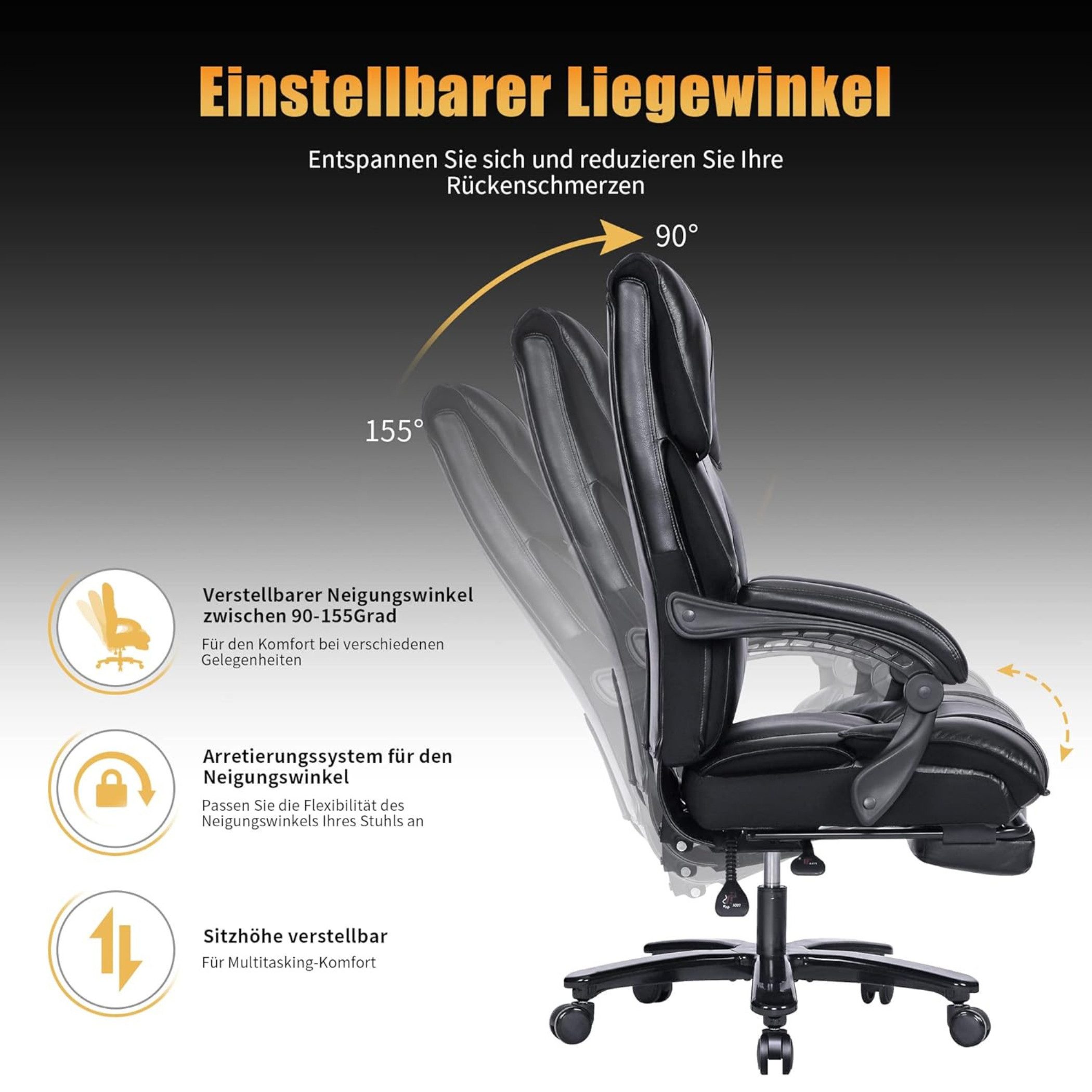 SeedWave Chefsessel PU Leder Chefsessel Bürostuhl günstig online kaufen