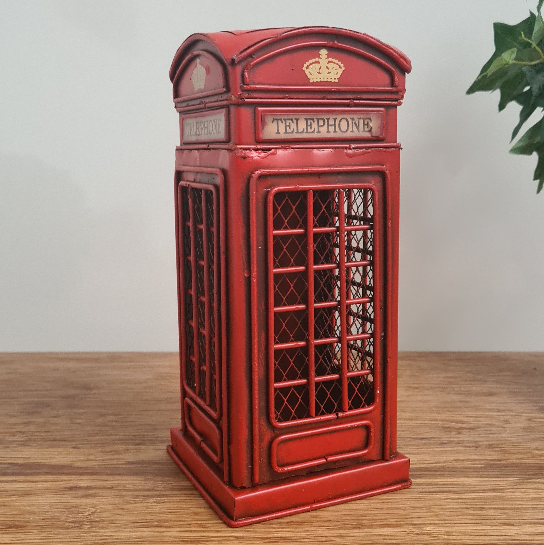 Moritz Spardose Blech-Spardose Telefonzelle England rot, Modell Nostalgie Antik-Stil Retro Blechmodell Miniatur Nachbildung – Bild 4 von 5