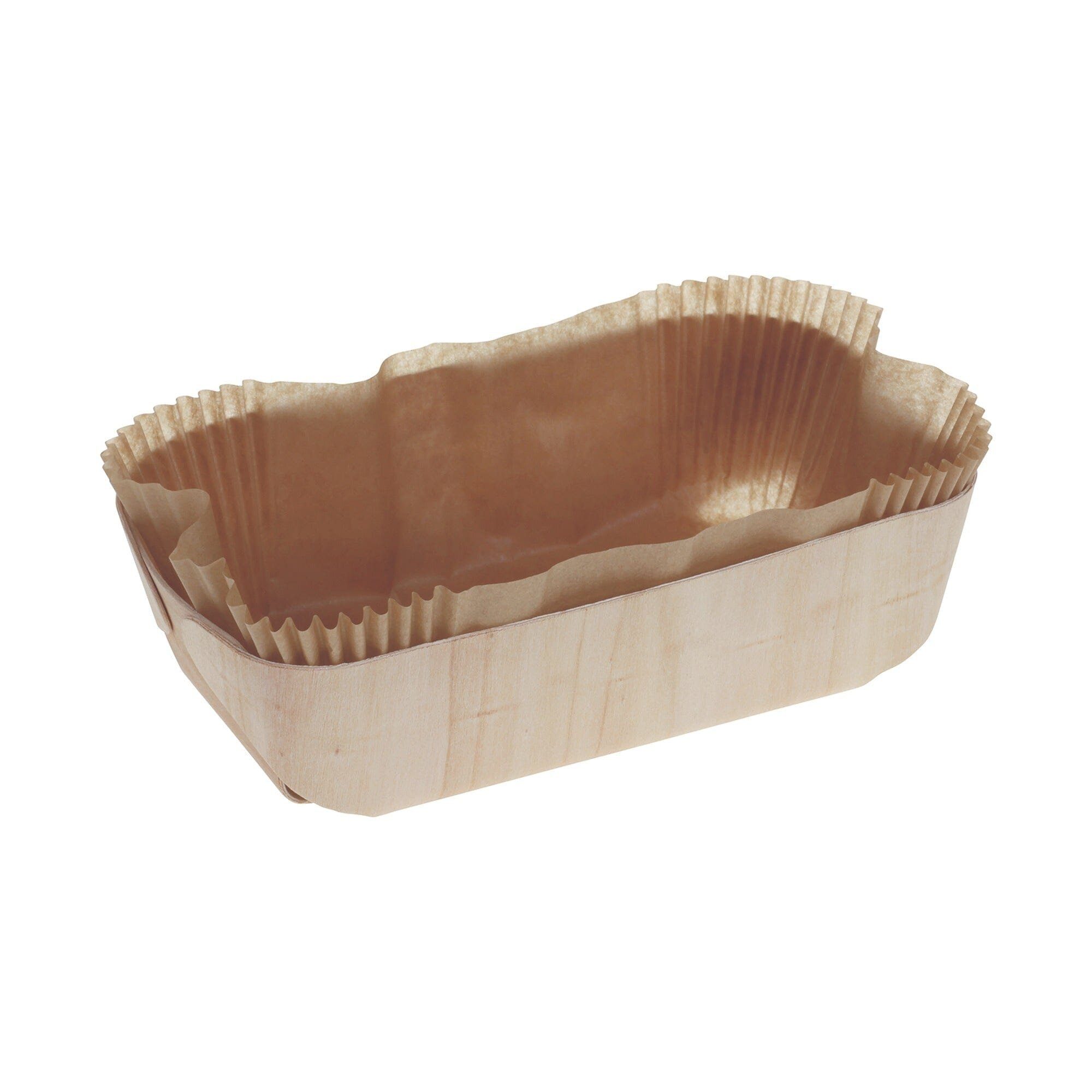 wisefood Backform Holzbackform inkl. Backpapier - 220x116x65mm - ca., (60-tlg)
