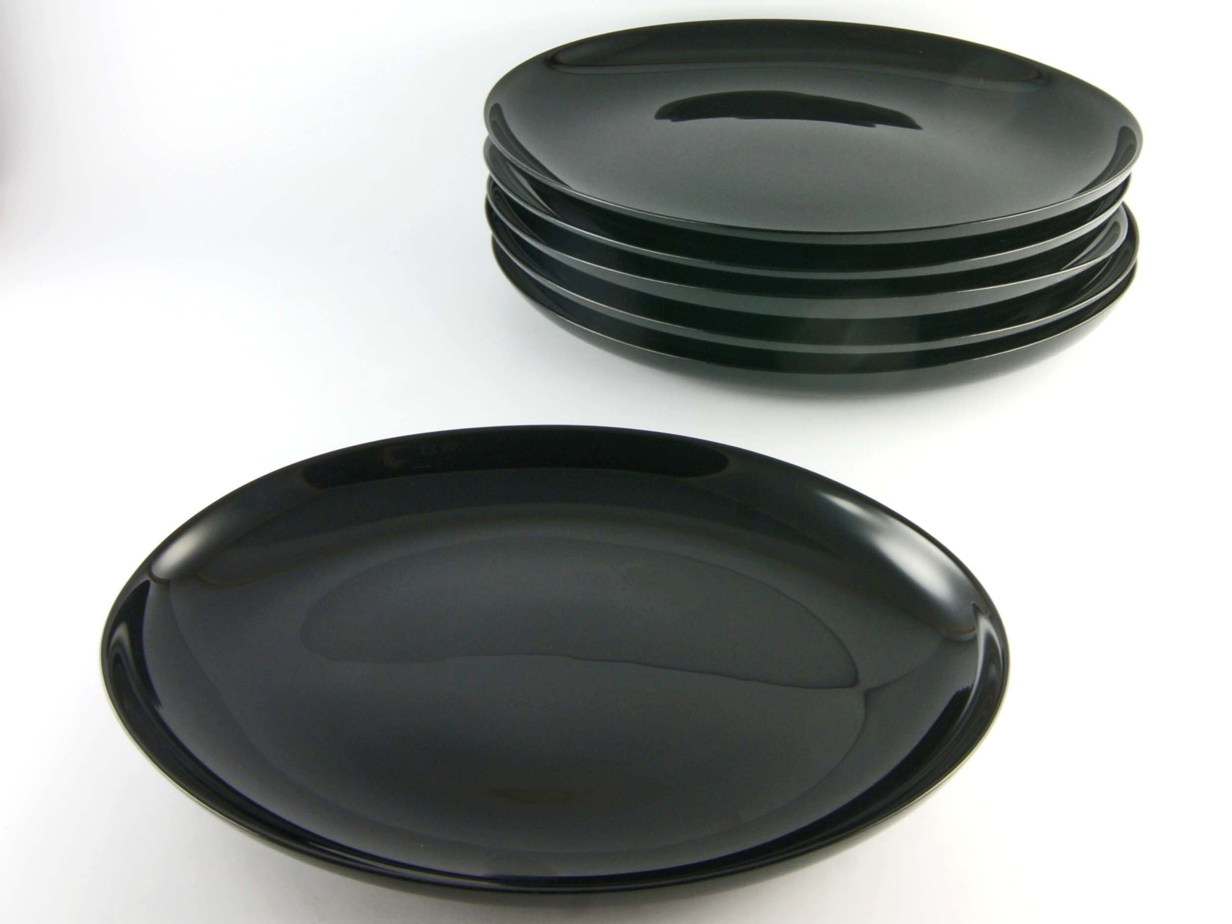 CreaTable Tafelservice Italien Party Schwarz (6-tlg), 6 Personen, Glas
