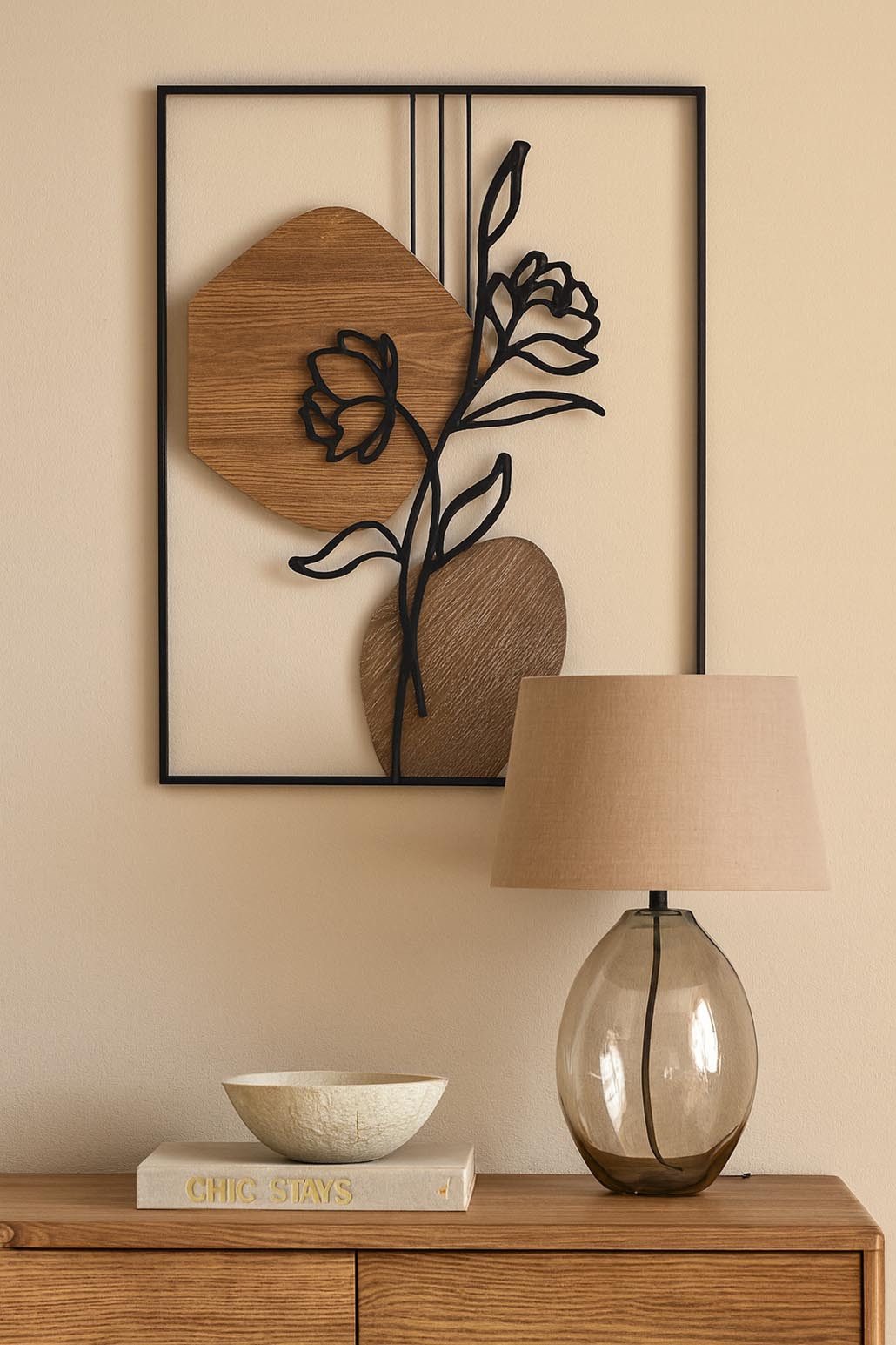 Kobolo Wandbild Metallbild ZEN aus Metall und Holz, Wanddeko Wohndekoration günstig online kaufen