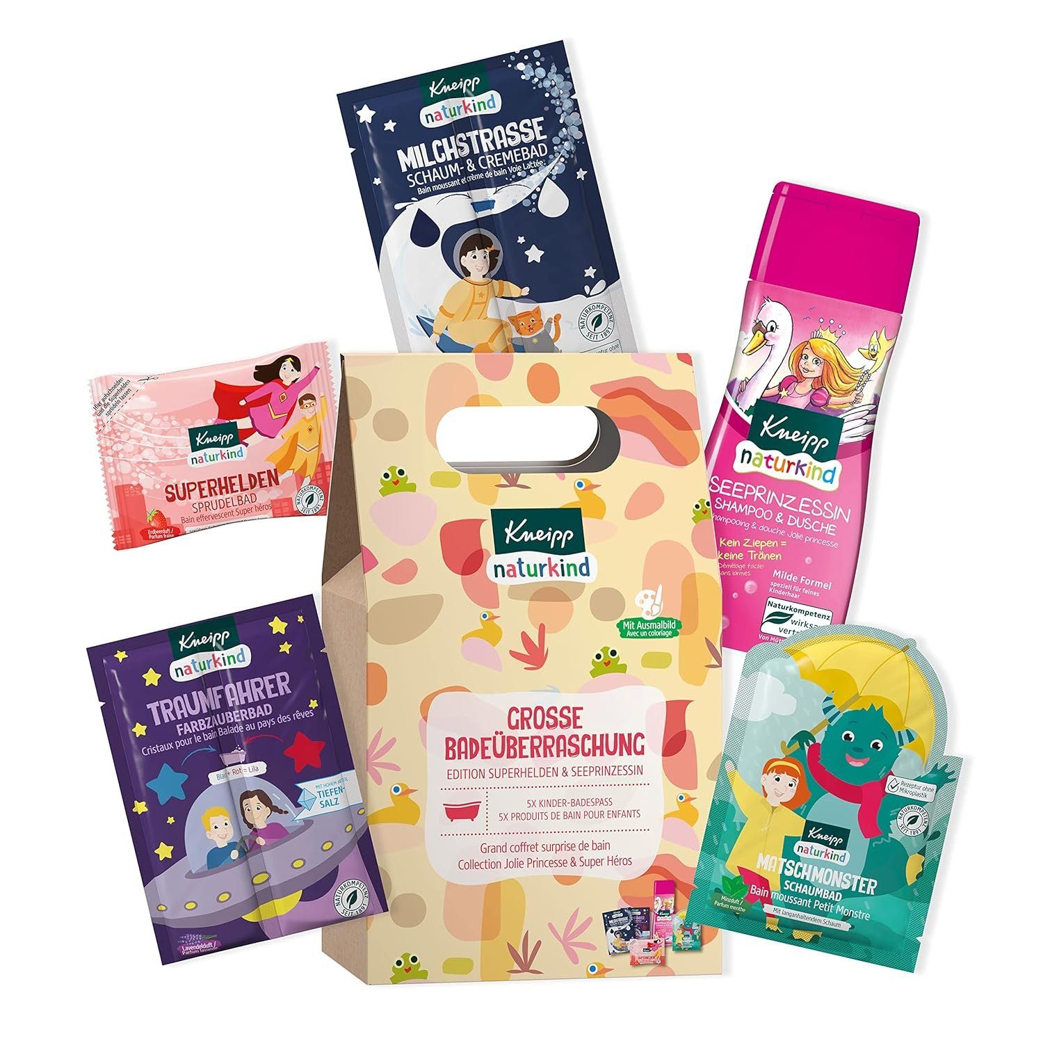 Kneipp Badezusatz Naturkind Große Badeüberraschung (Edition Superhelden & Seeprinzessin)