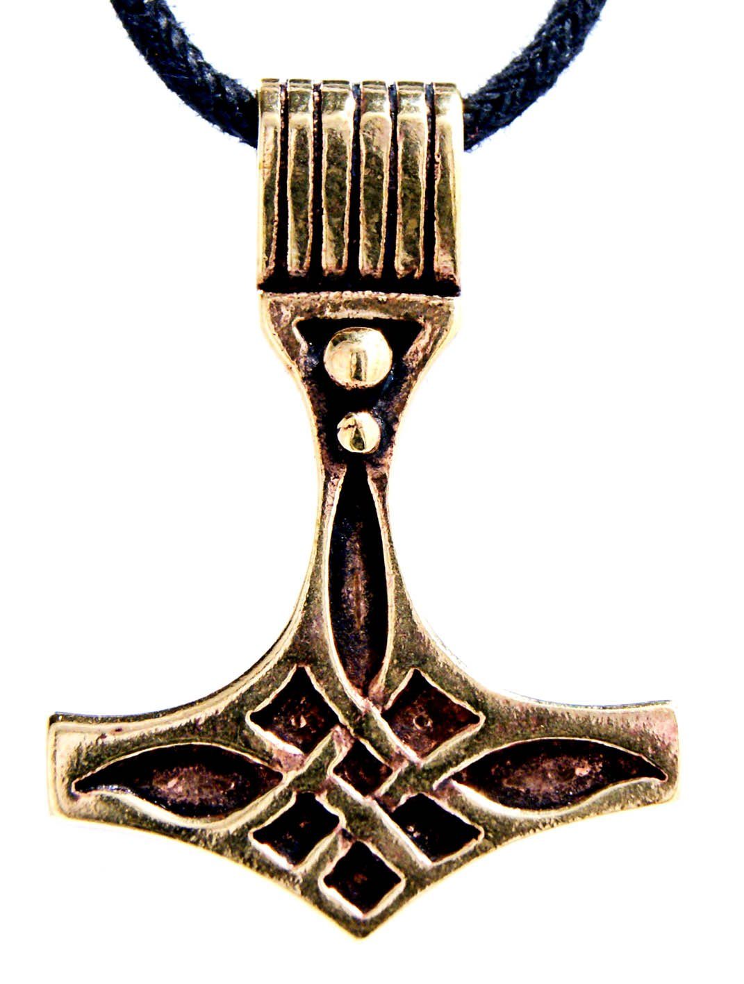 Thor Odin Kettenanhänger Kiss of Leather Bronze Wikinger Thorhammer Thorshammer Thors Hammer