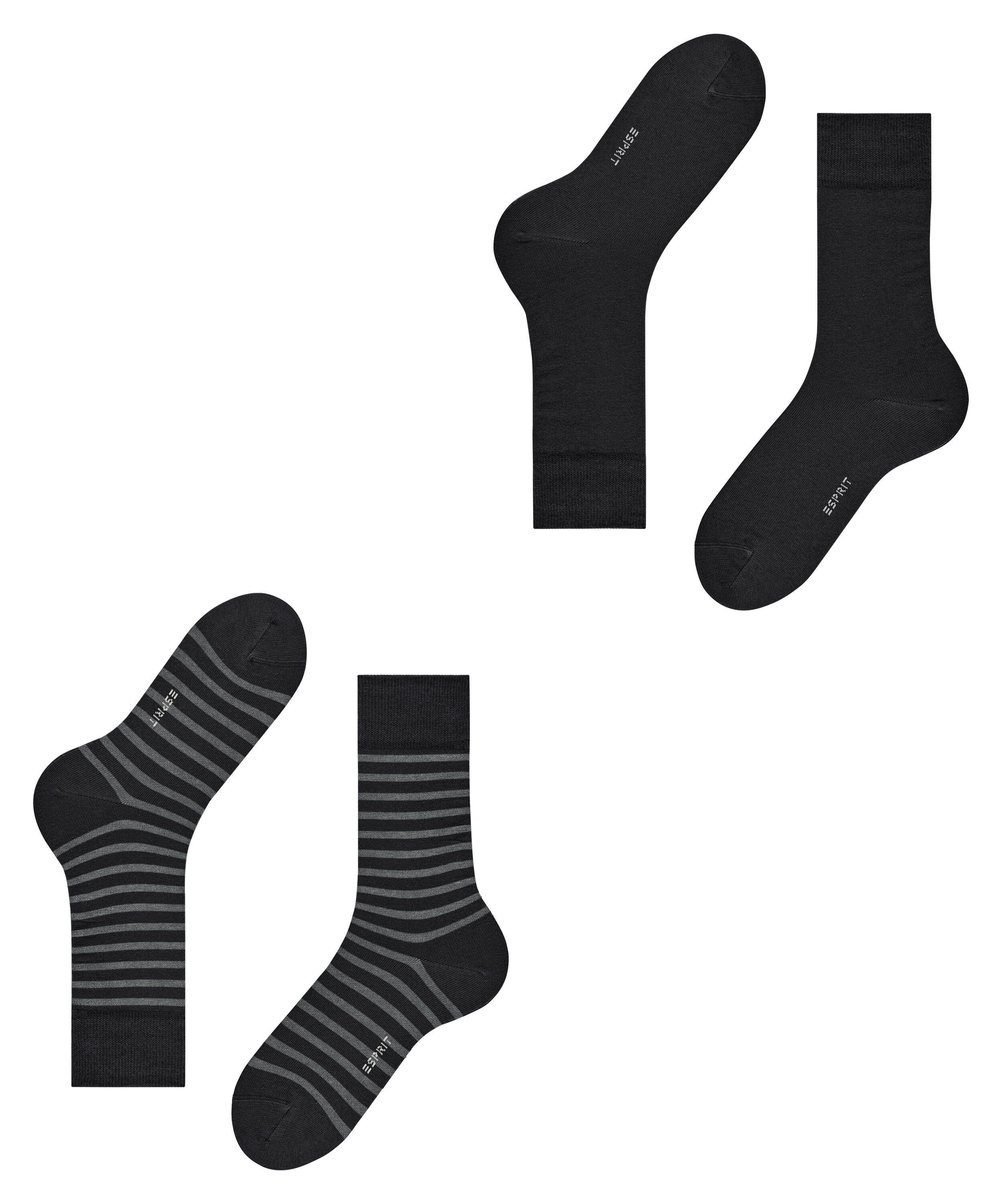 Esprit Socken Fine Stripe (2-Paar) black 2-Pack (3000)