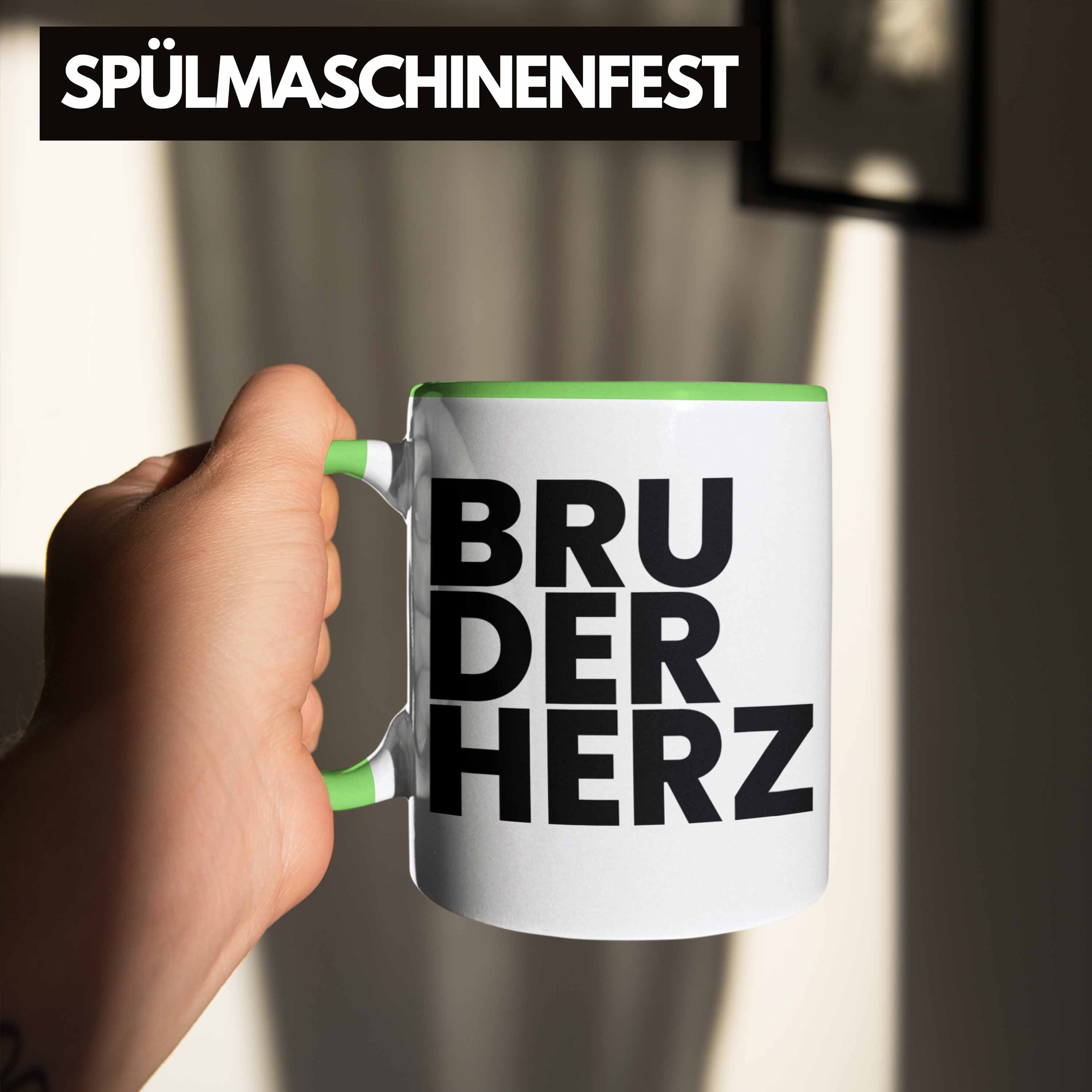 Bester Trendation Grün Geschenkideen Tasse Weihnachten Lustig Bruderherz - Erwachsen Bruder Tasse Trendation Geburtstag Geschenk