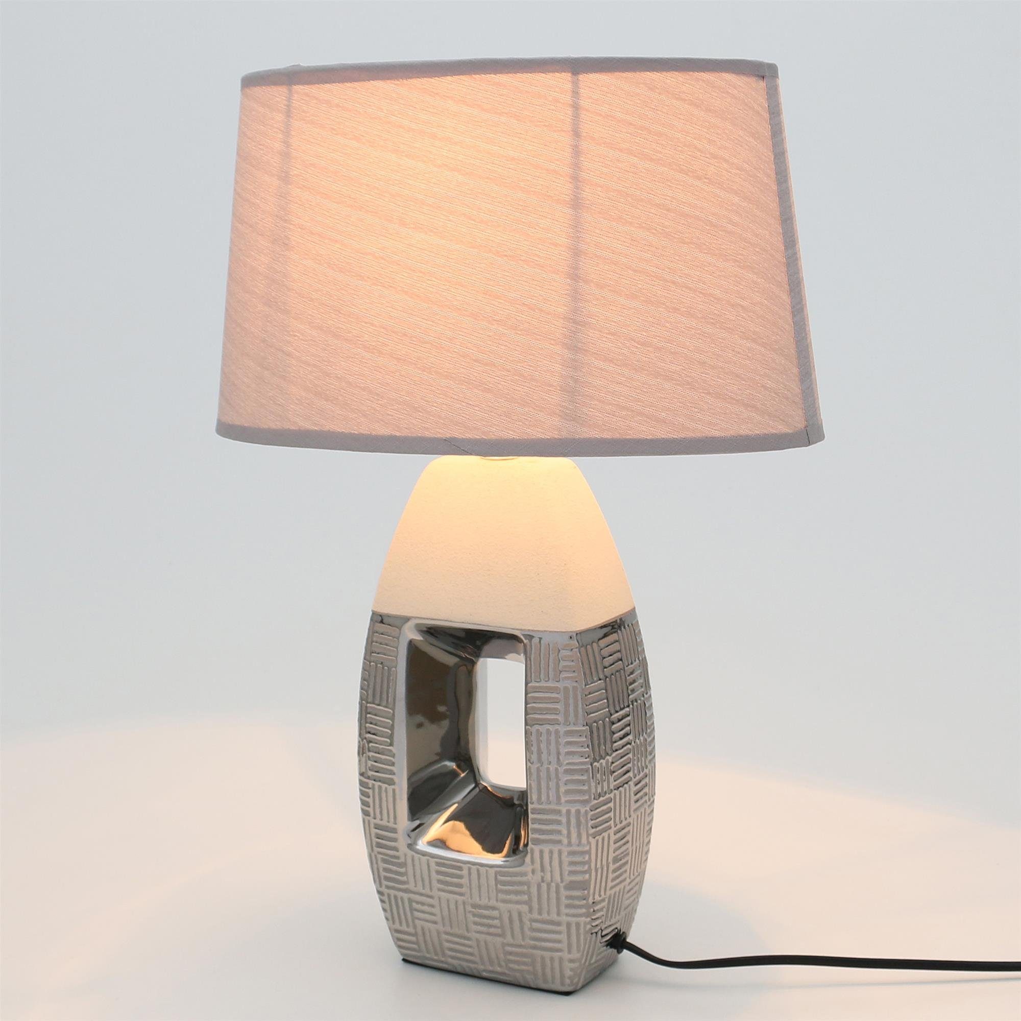 Dekohelden24 Stehlampe Edle Designer Tischlampe/ Nachttischlampe, oval