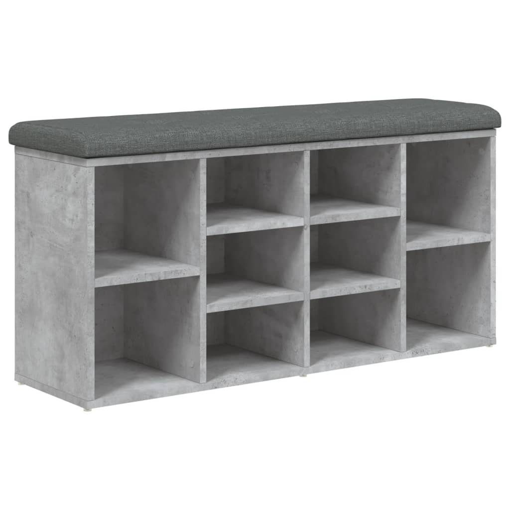 vidaXL Sitzbank Schuhbank Betongrau 102x32x50 cm Holzwerkstoff