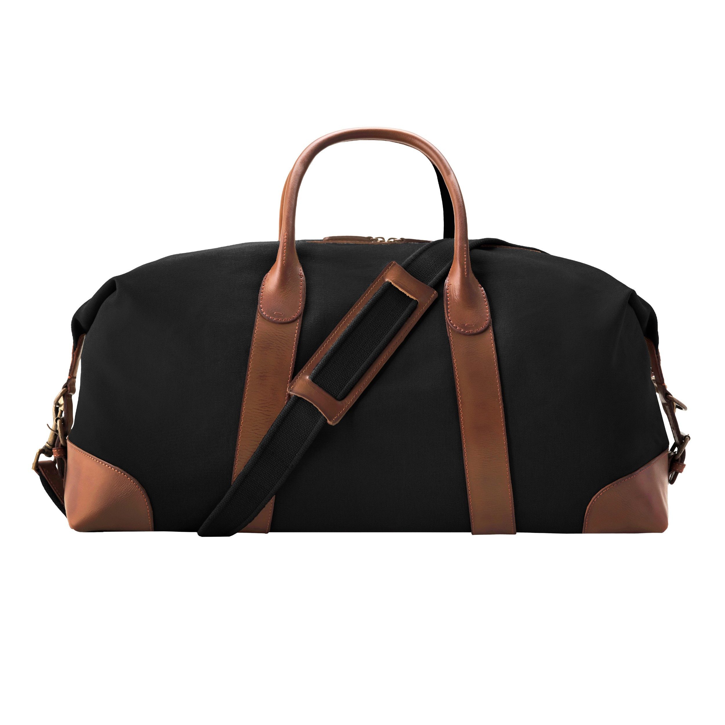 DRAKENSBERG Reisetasche Weekender »David« (60) Schwarz/Braun, Herren, Damen, Vintage, wasserabweisendes Canvas und Büffelleder