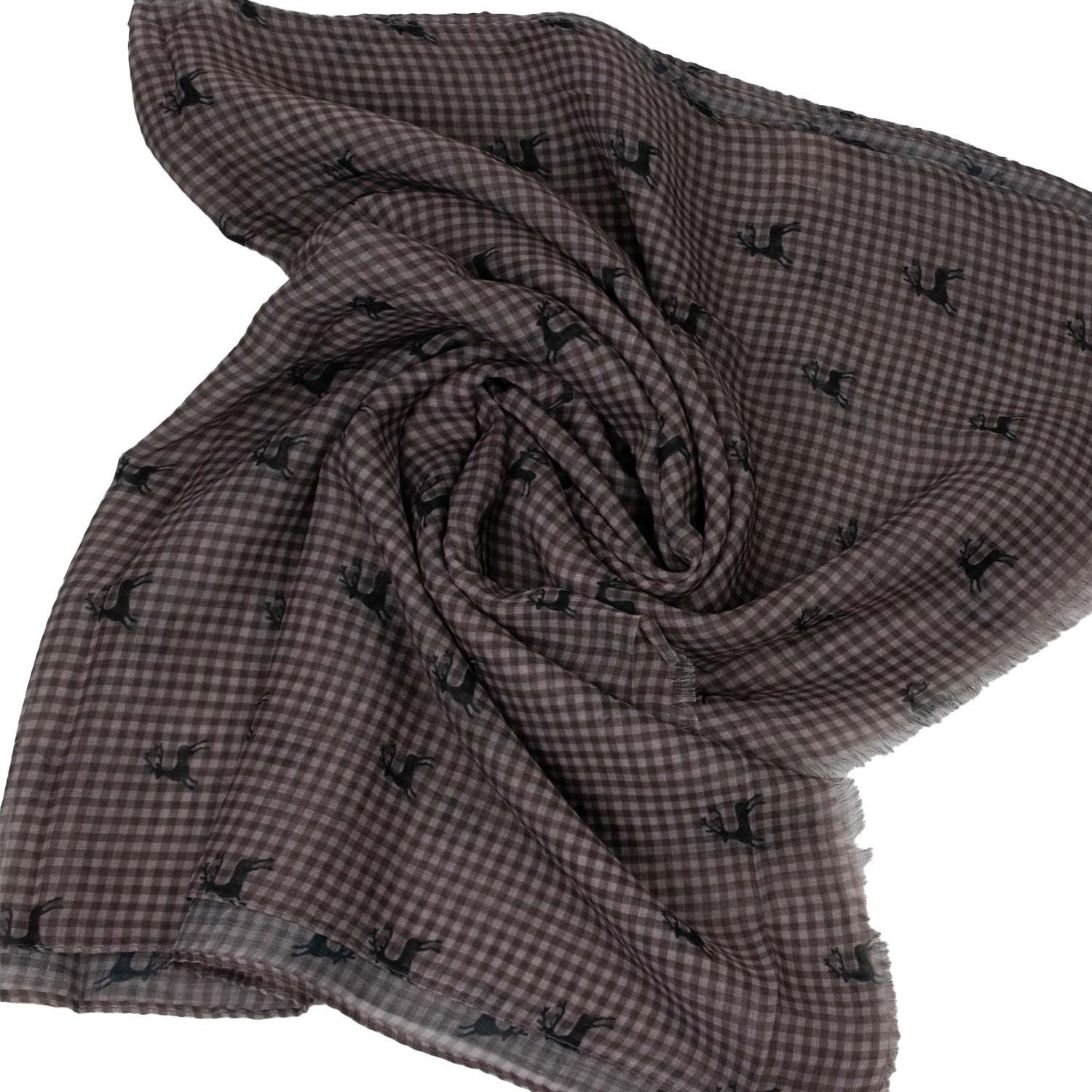 Trachtenland Schal Trachtenland Halstuch - Kariert Hirschmotiv 185x70 cm günstig online kaufen
