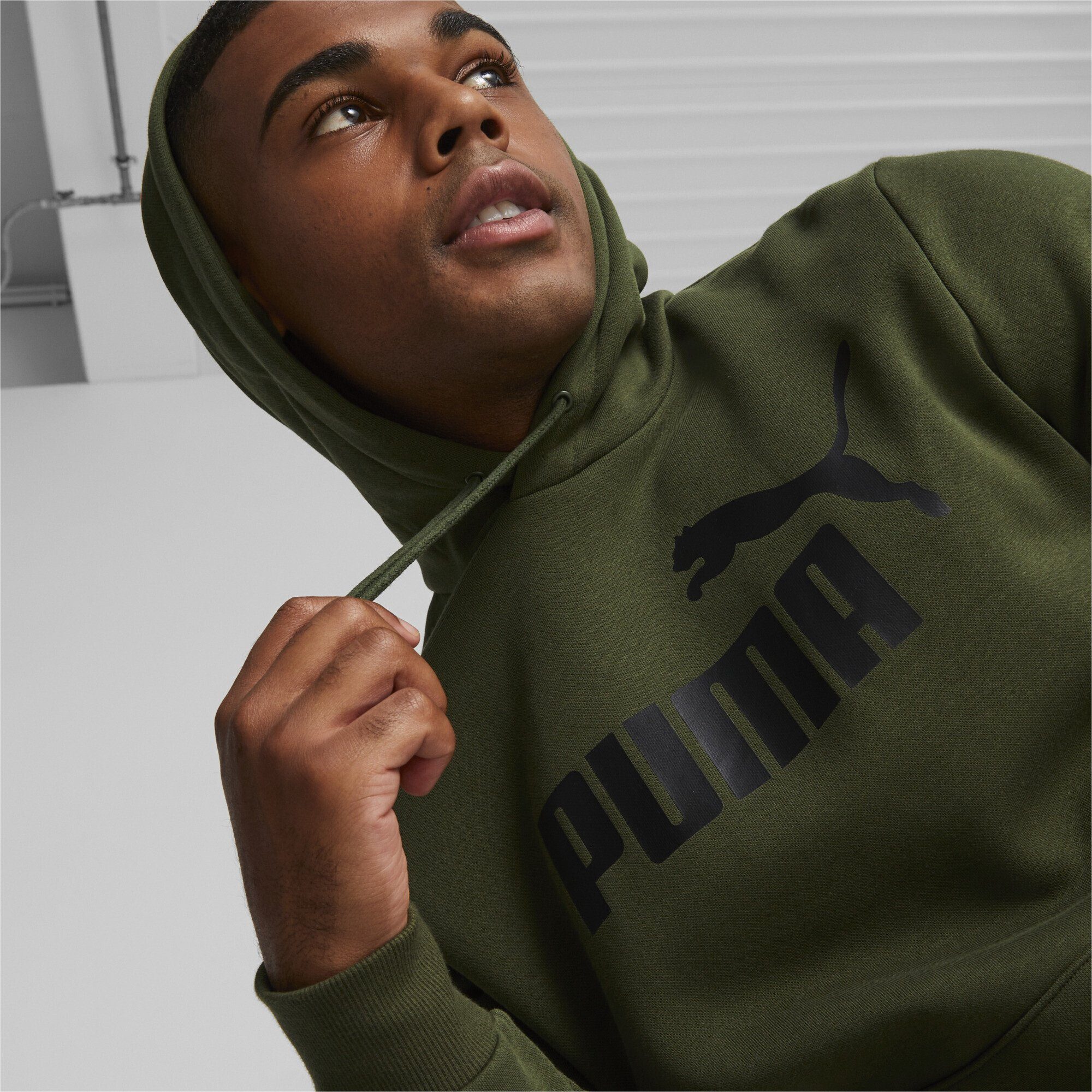 Hoodie Essentials Logo Big Green Sweatshirt Myrtle Herren PUMA