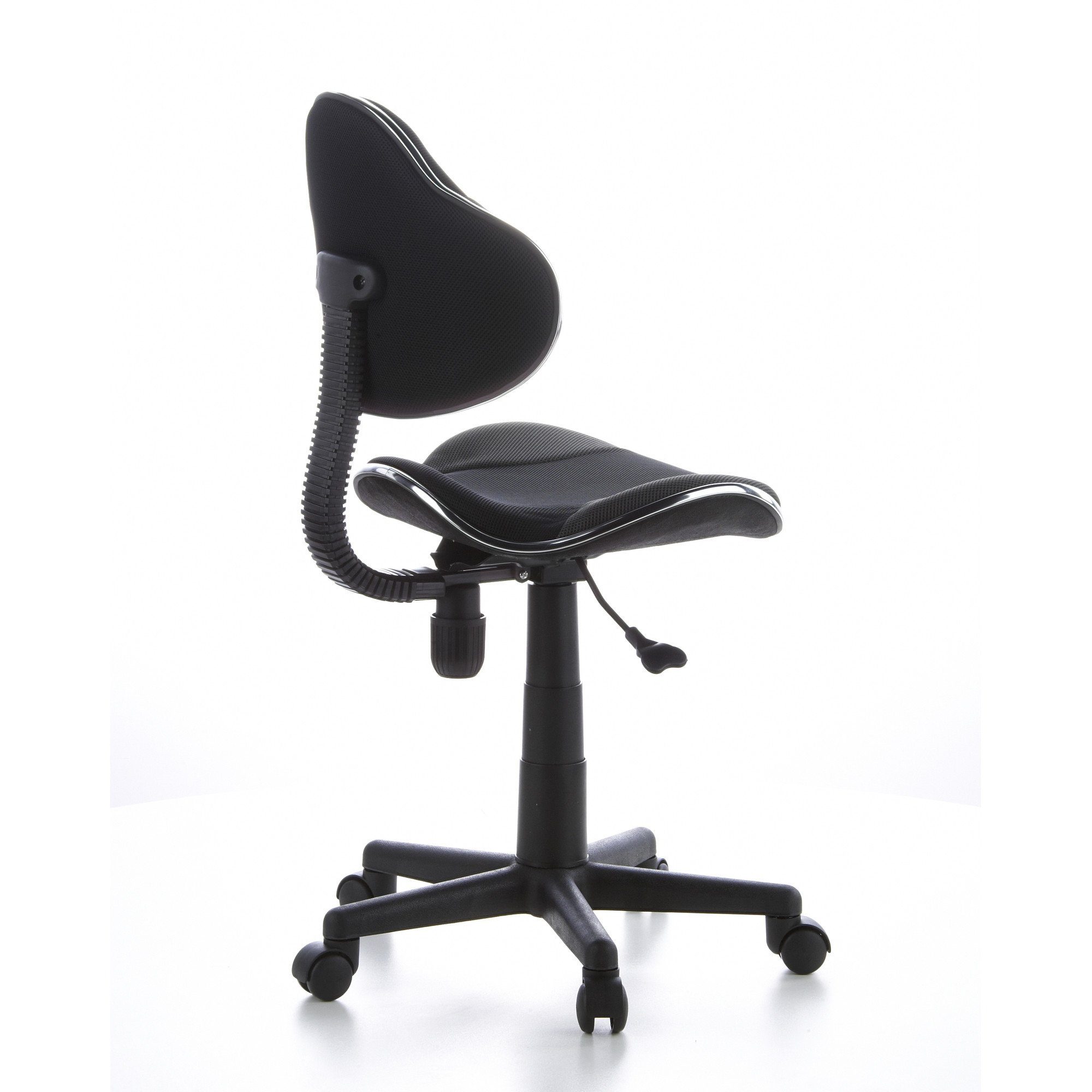 Kinderdrehstuhl ergonomisch (1 Armlehnen hjh Drehstuhl OFFICE GTI-2 Grau/Schwarz Stoff ohne KIDDY St), mitwachsend,