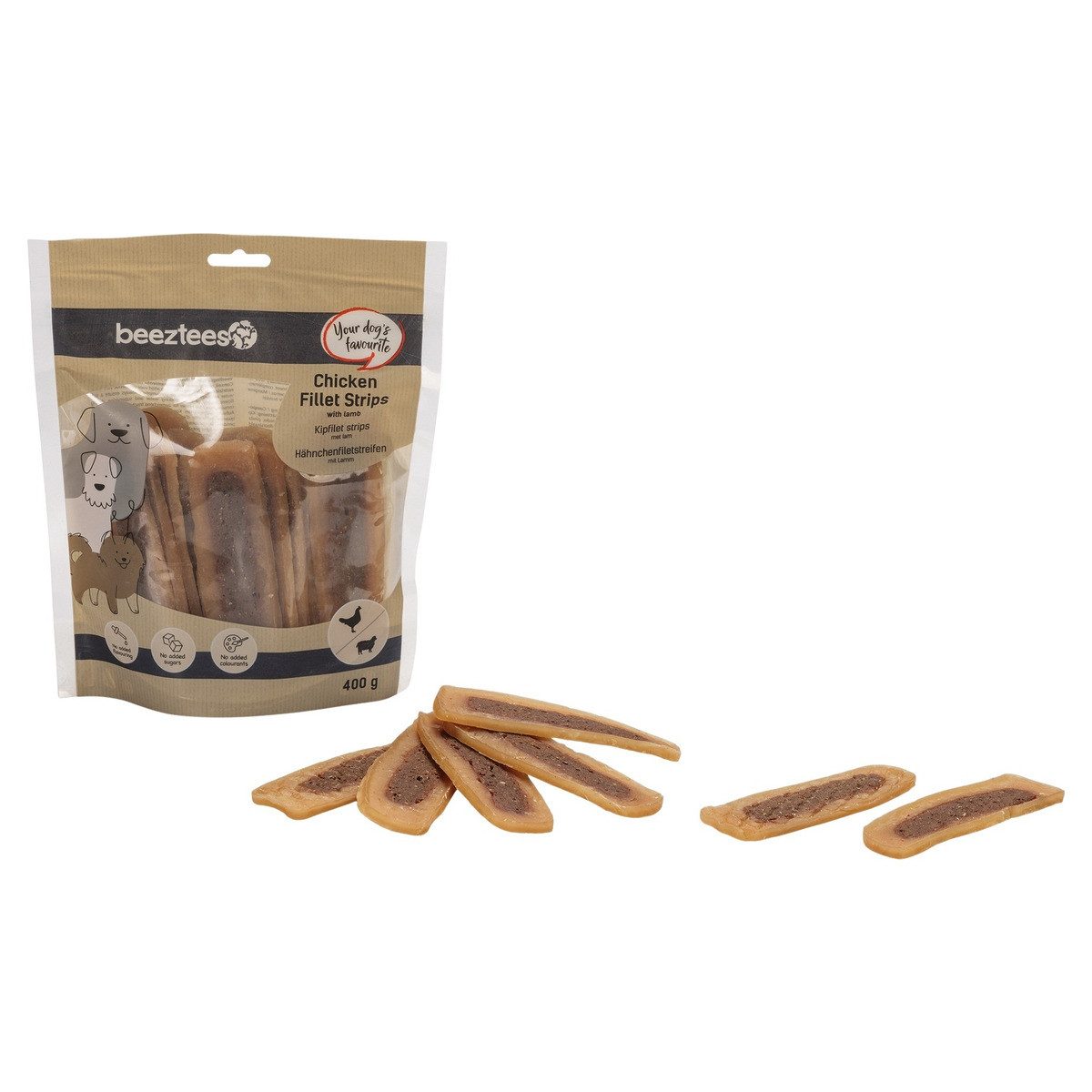 Beeztees Hundesnack Hähnchenfilet Streifen mit Lamm, für: Hund