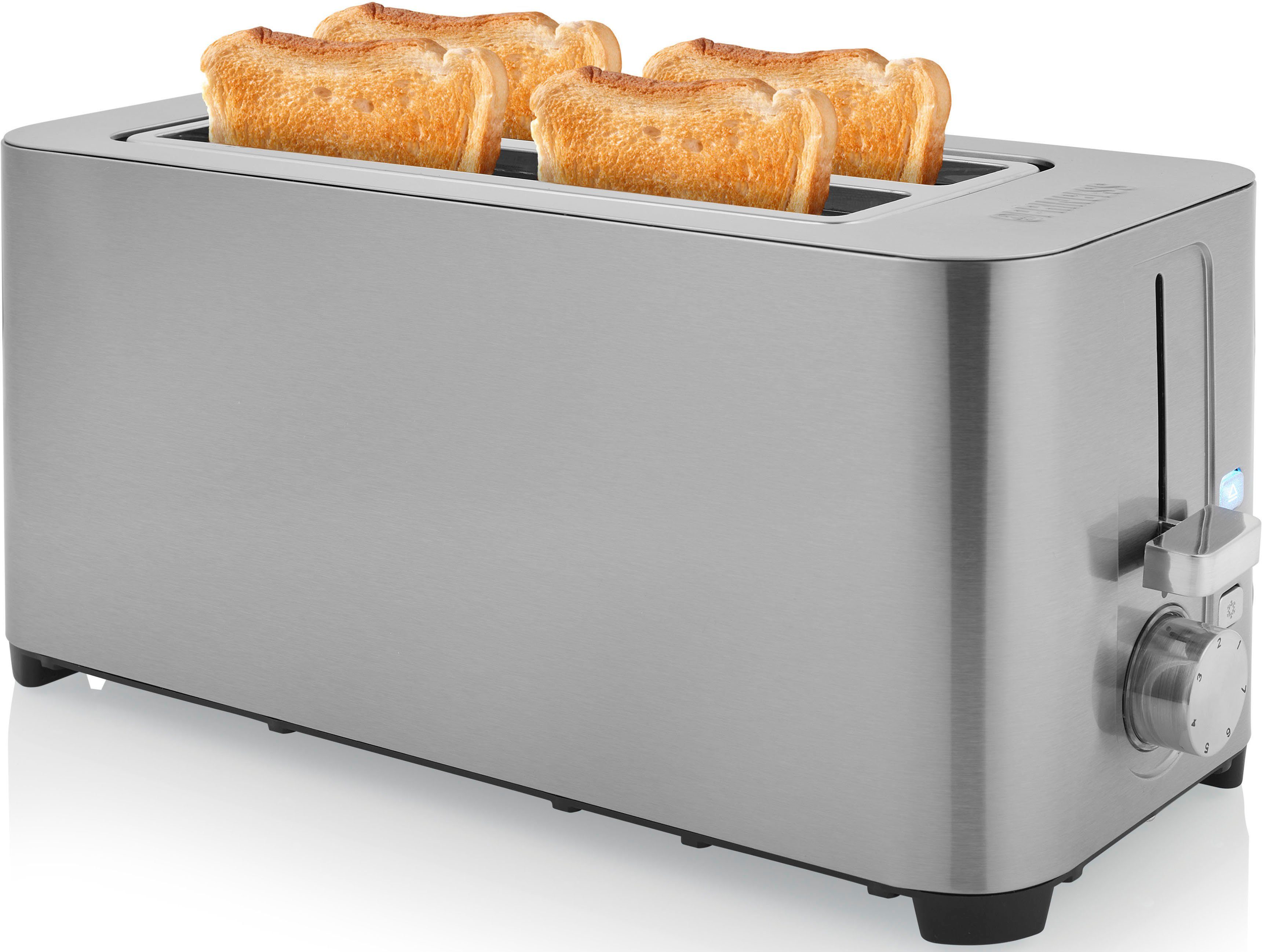 PRINCESS Toaster W, Edelstahl, Brötchenaufsatz, Krümelschublade 1400 Schlitze, lange Bräunungsstufen, 2 142402, 7