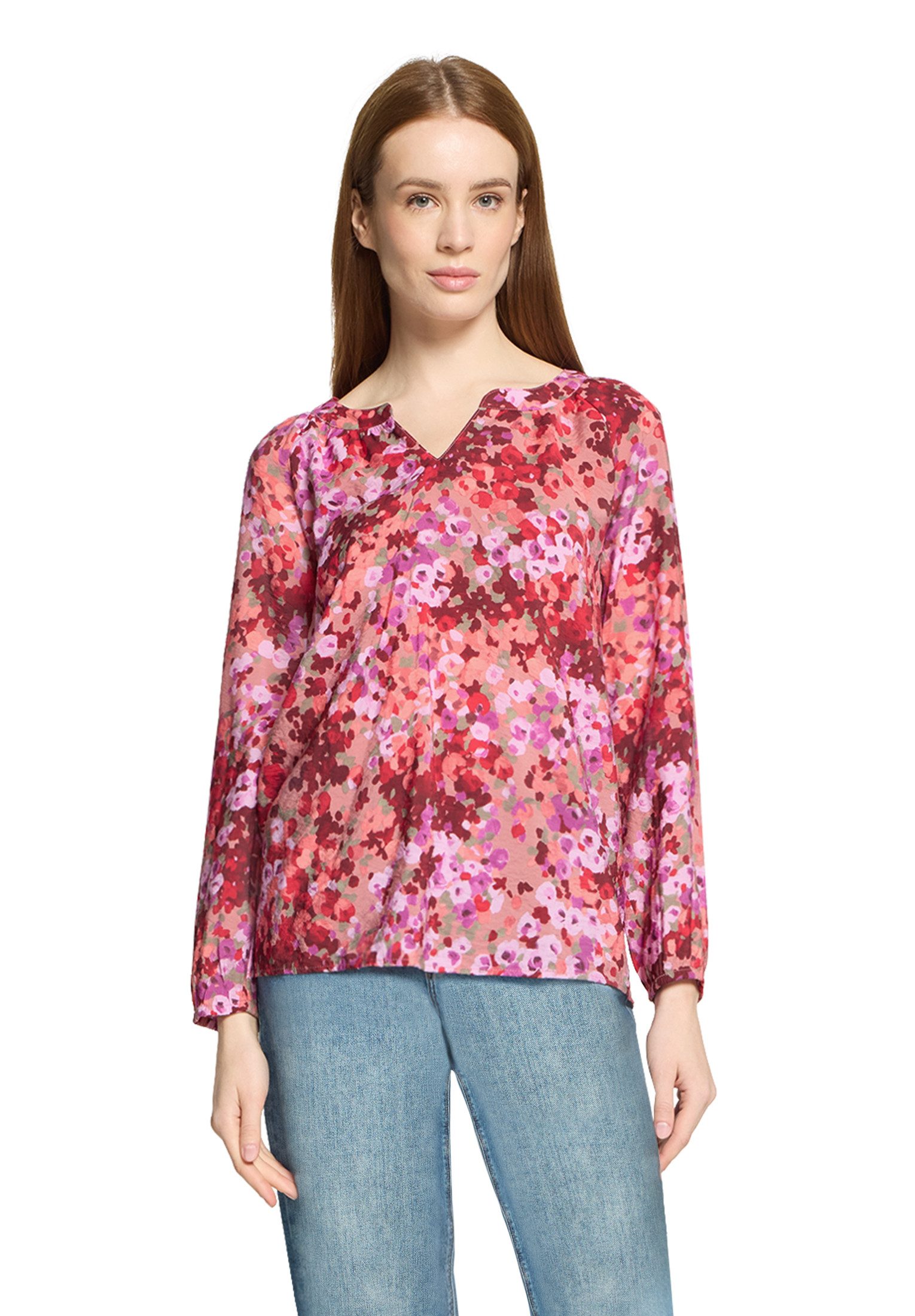 Cartoon Shirtbluse Damen mit Raffung