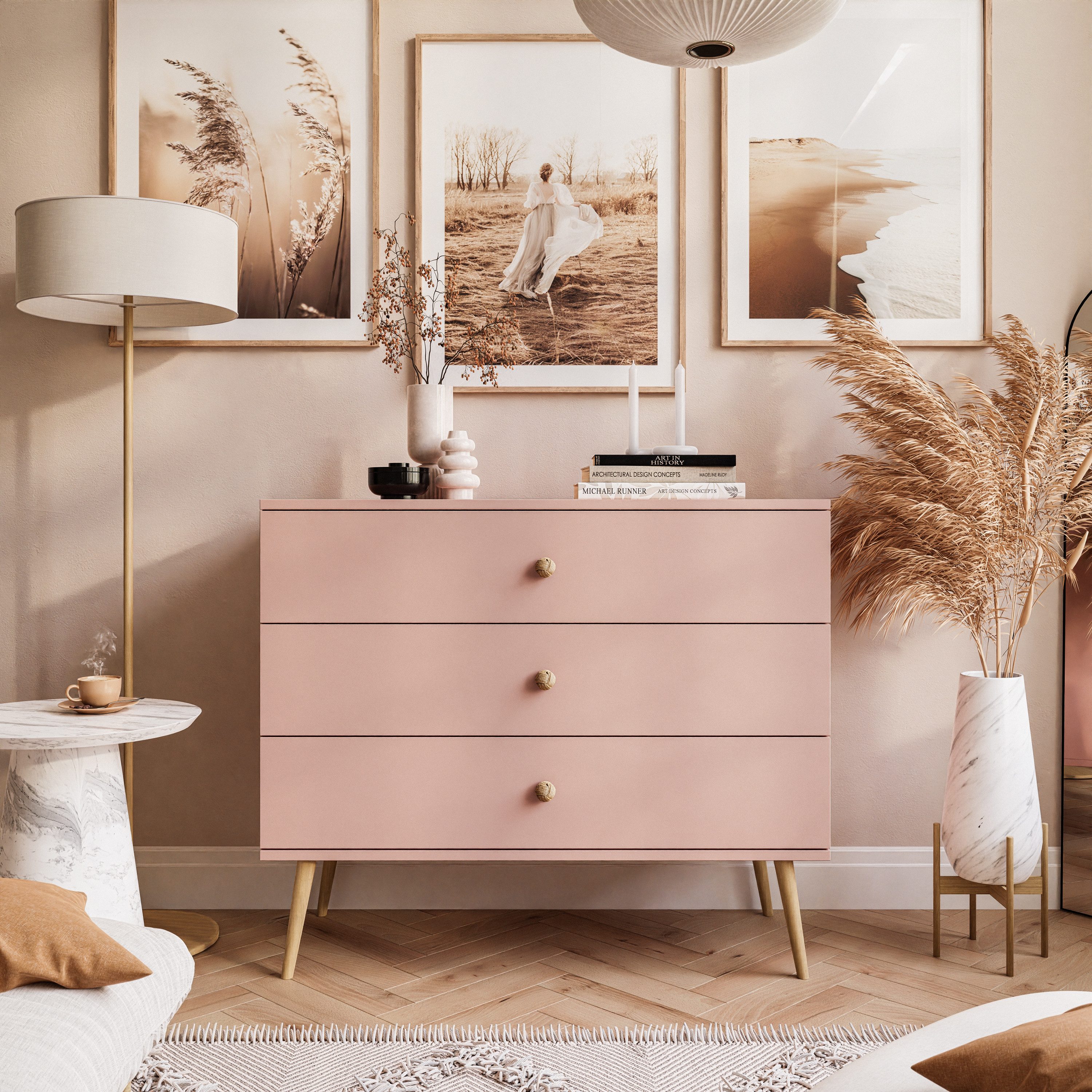 Lookway Highboard HARMONY 3S Kommode mit drei Schubladen